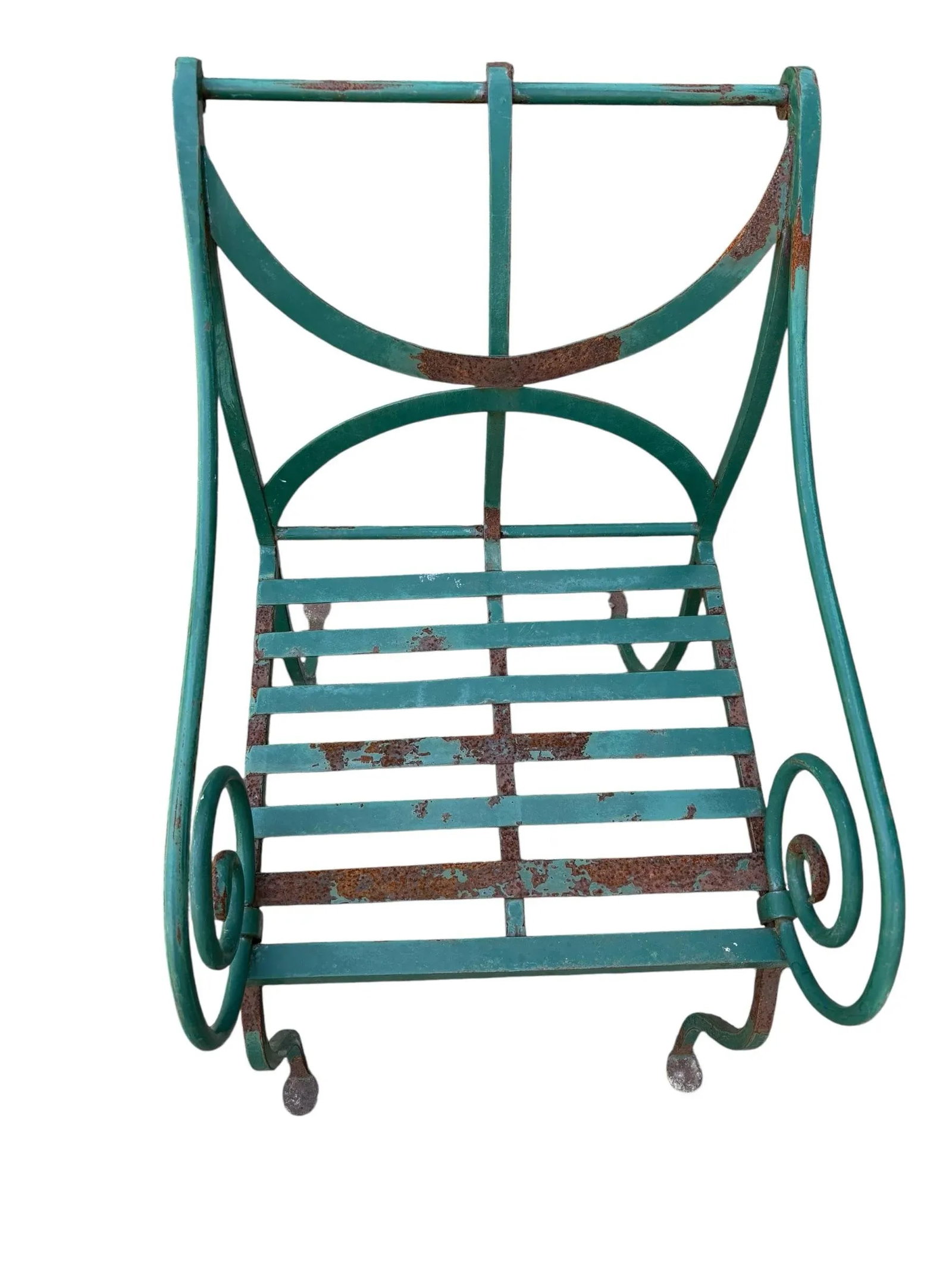 Vintage Hand Forged Scrolled Iron Outdoor Bench and Chair Set- A Set of 3 - 8