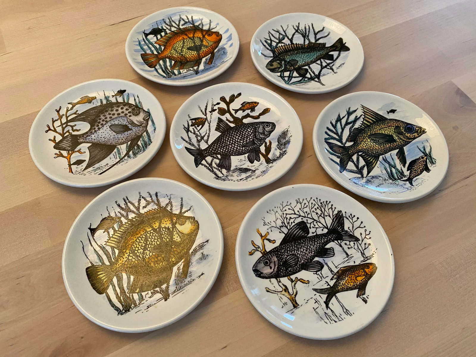 1950s Mid-Century Fish Coasters by Bucciarelli of Milano, Italy - Set of 7 - 13