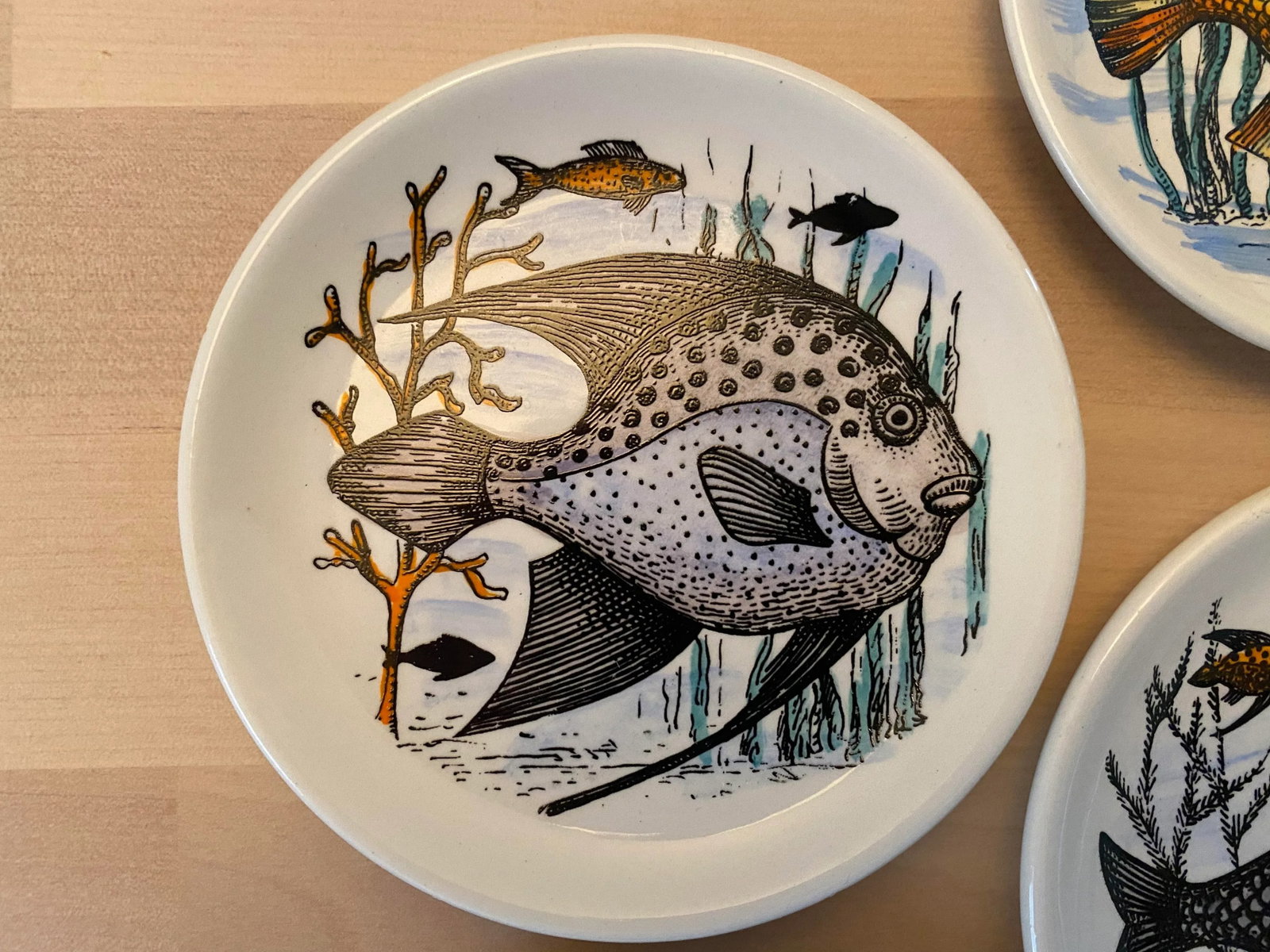 1950s Mid-Century Fish Coasters by Bucciarelli of Milano, Italy - Set of 7 - 7