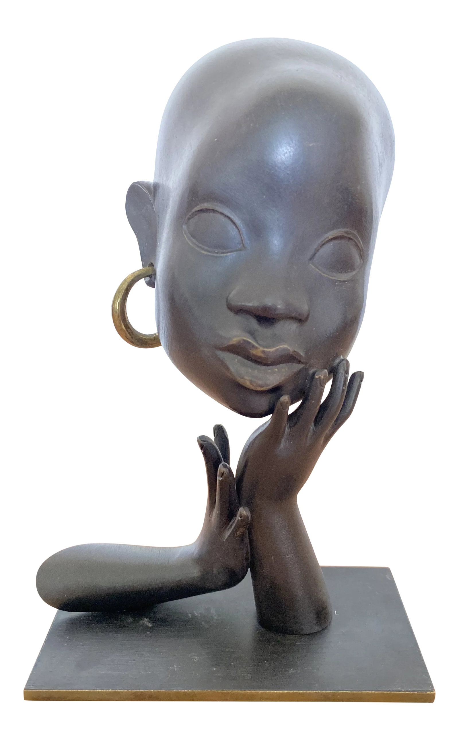 Early 1930s Karl Hagenaur First Edition African Bust Bronze Sculpture (1 of 9)