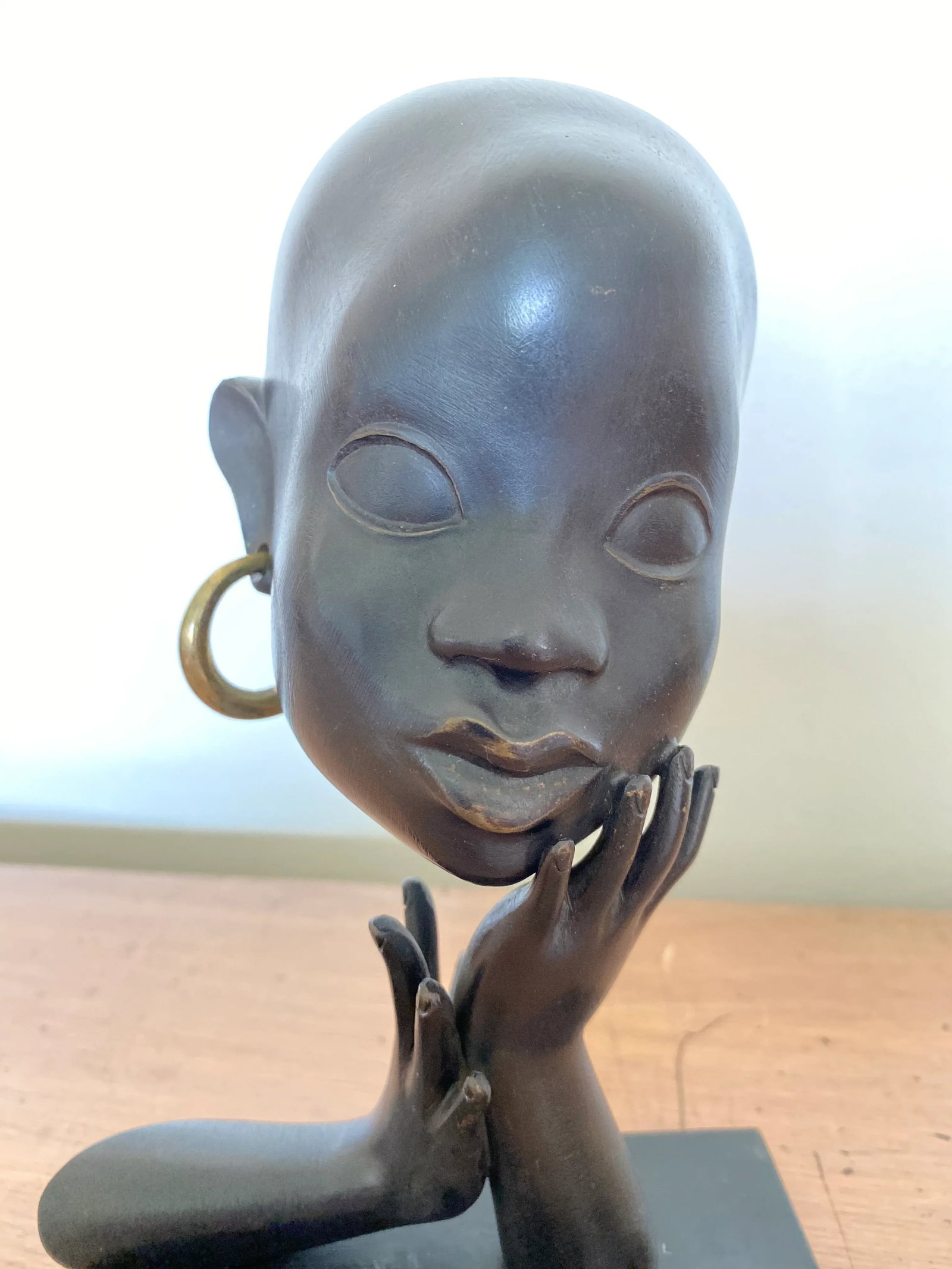 Early 1930s Karl Hagenaur First Edition African Bust Bronze Sculpture - 2