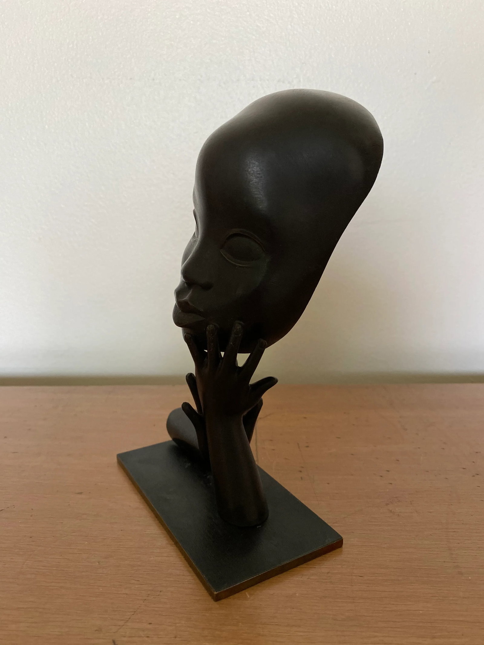 Early 1930s Karl Hagenaur First Edition African Bust Bronze Sculpture - 3
