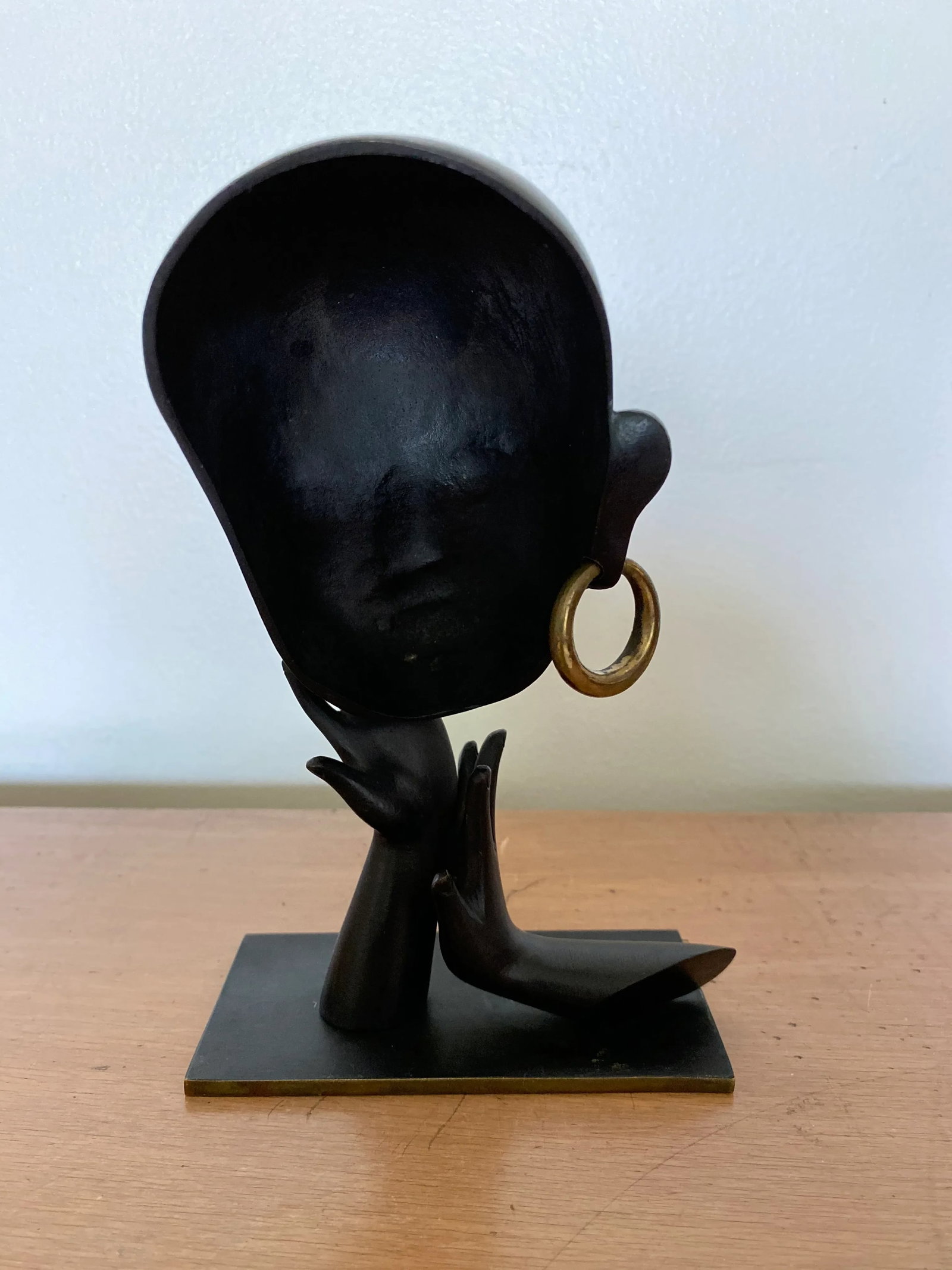 Early 1930s Karl Hagenaur First Edition African Bust Bronze Sculpture - 5