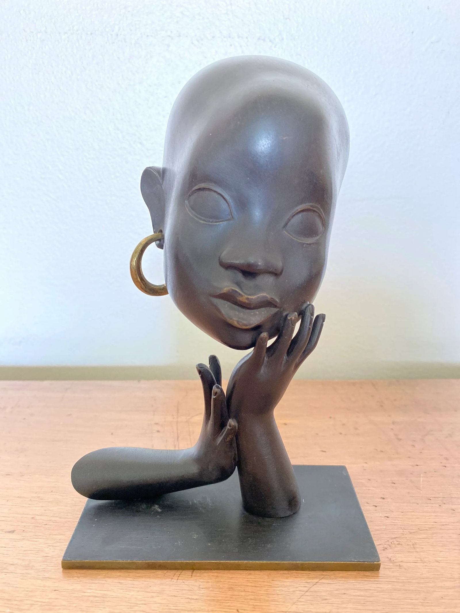 Early 1930s Karl Hagenaur First Edition African Bust Bronze Sculpture - 9