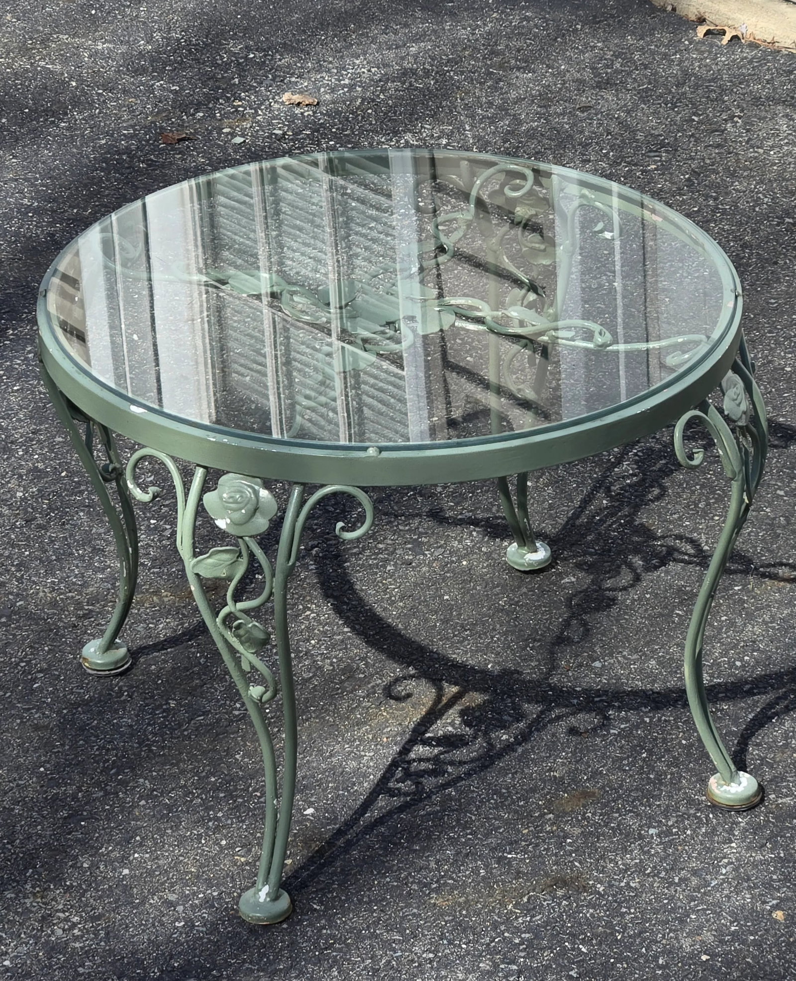 Woodard Wrought Iron Patio Chairs & Table, Attributed, 3 Pieces - 9