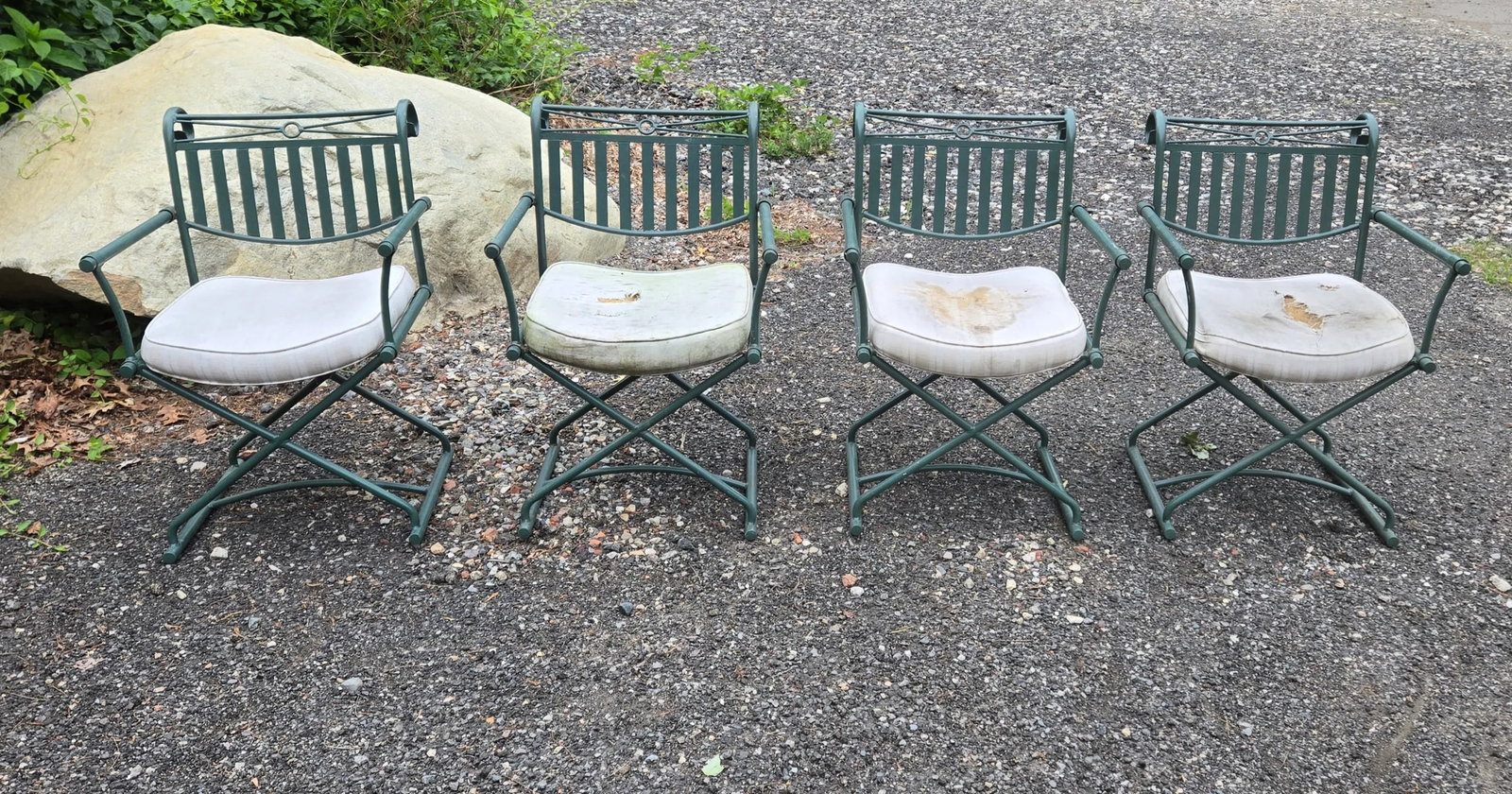 Late 20th Century Wrought Iron Directors Chairs - Set of 4 - 2
