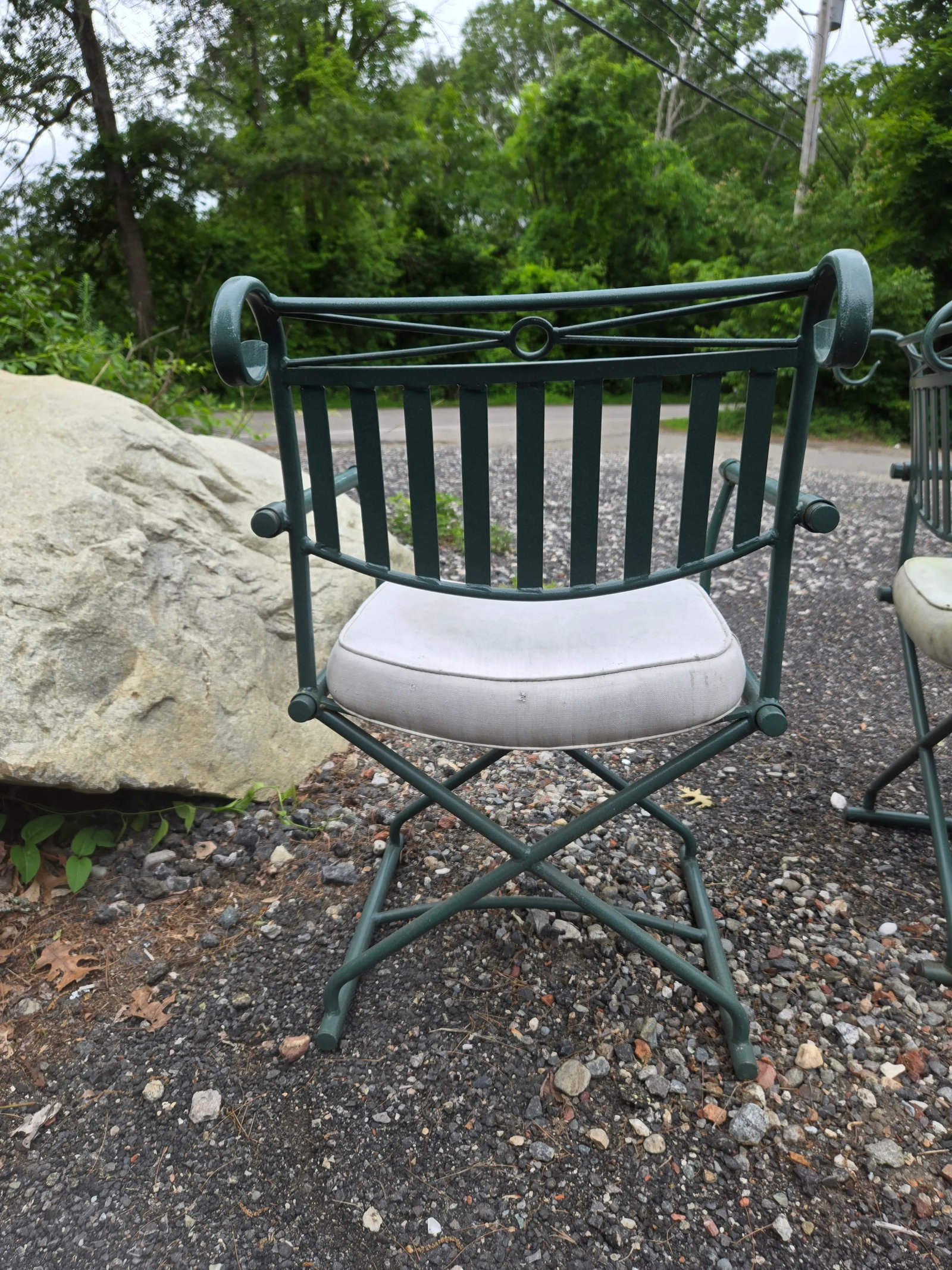 Late 20th Century Wrought Iron Directors Chairs - Set of 4 - 4