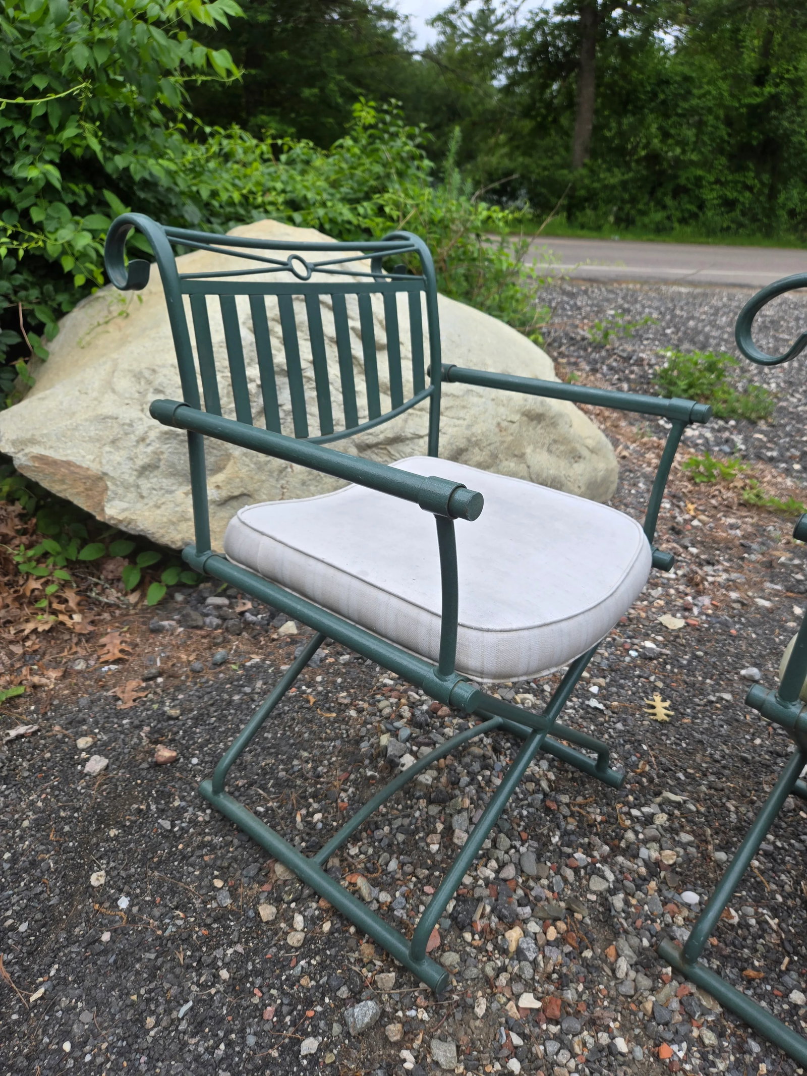 Late 20th Century Wrought Iron Directors Chairs - Set of 4 - 5