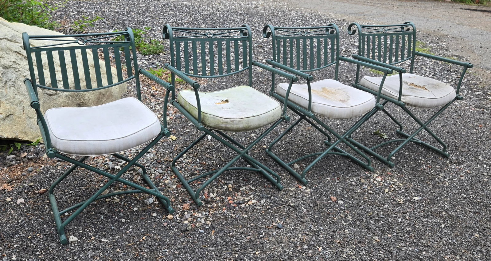 Late 20th Century Wrought Iron Directors Chairs - Set of 4 - 7