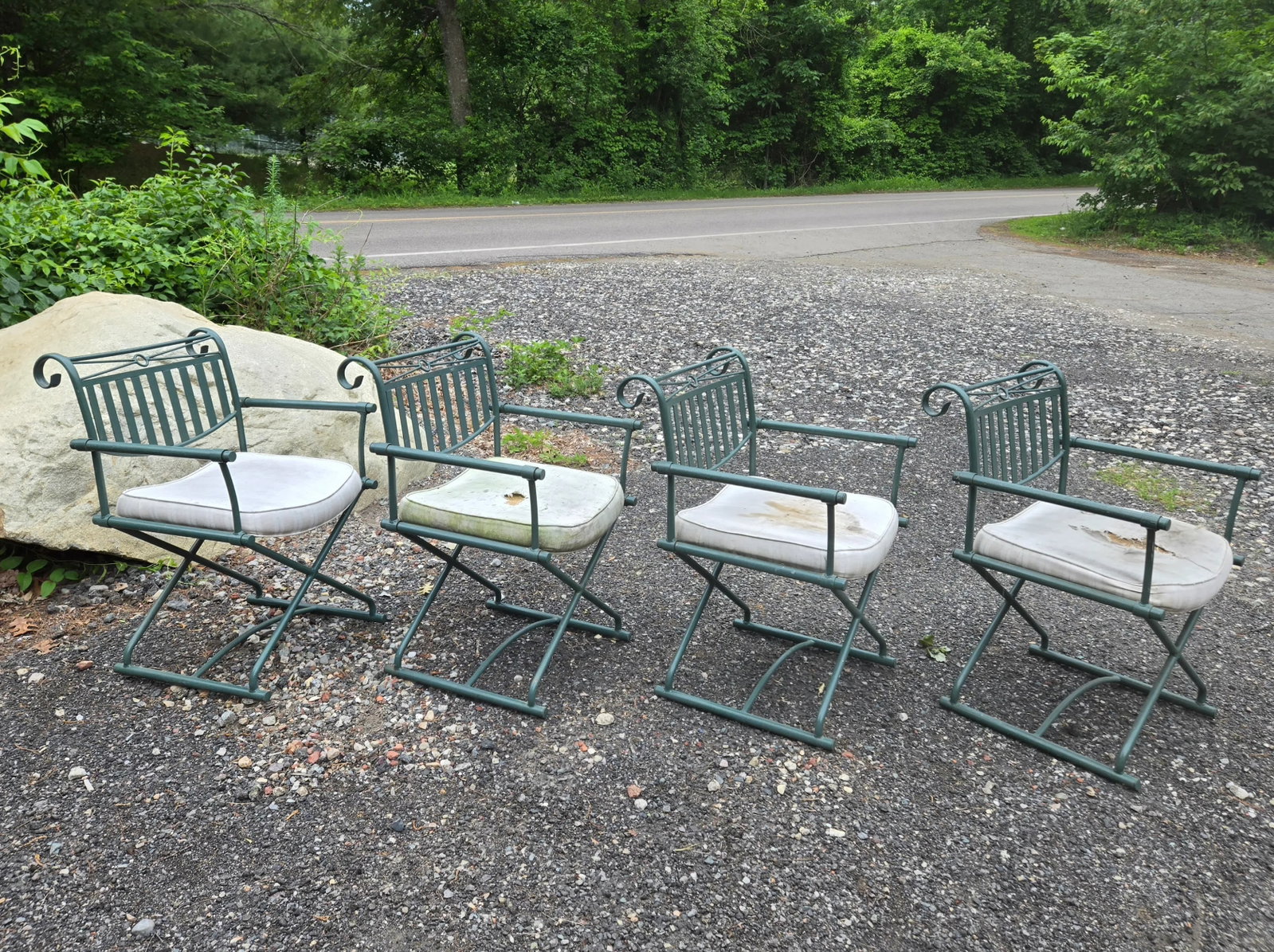 Late 20th Century Wrought Iron Directors Chairs - Set of 4 - 8