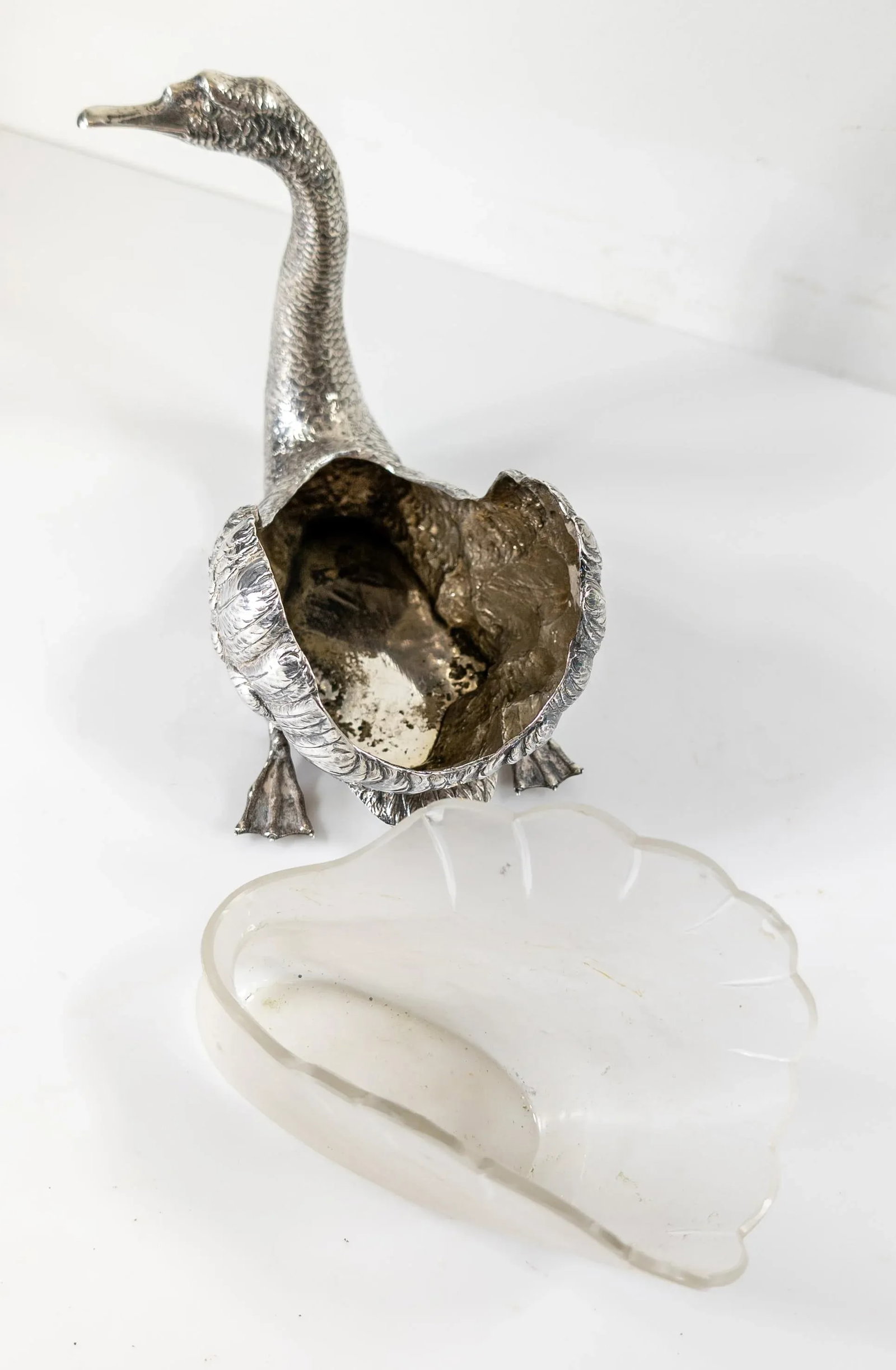 Early 20th Century Sterling Silver German Swan or Goose Form Centerpiece Bowl - 8