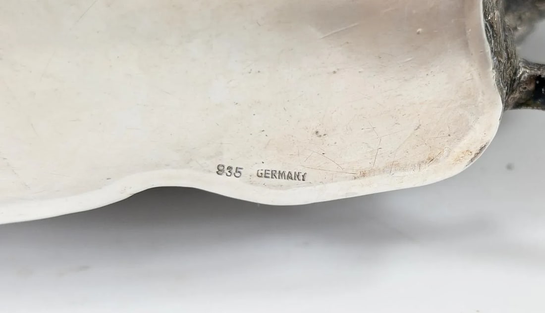 Early 20th Century 935 Sterling Silver Goose Swan Form German Centerpiece Bowl - 12