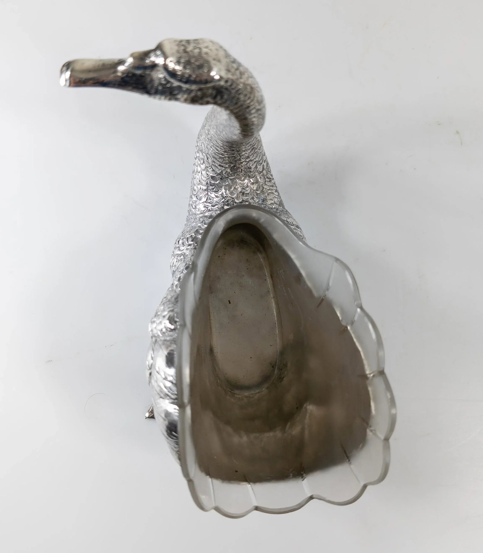 Early 20th Century 935 Sterling Silver Goose Swan Form German Centerpiece Bowl - 9