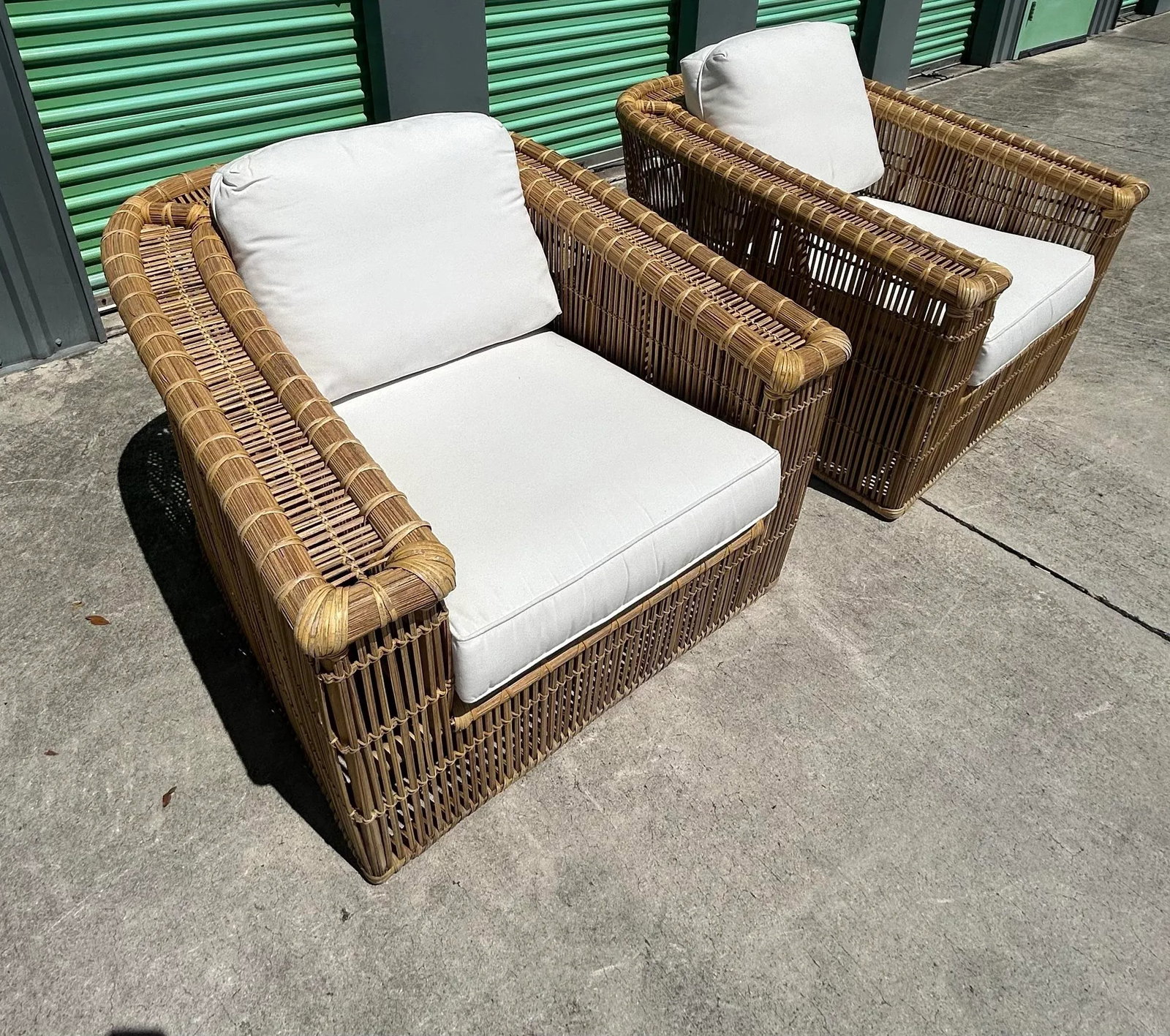 1970s McGuire San Francisco Stick Reed Lounge Chairs - Set of 2 - 2