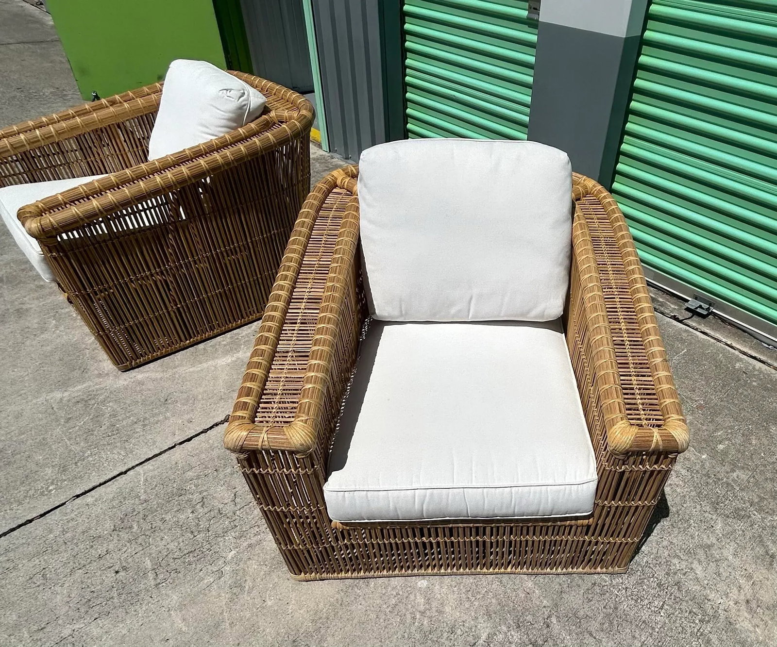 1970s McGuire San Francisco Stick Reed Lounge Chairs - Set of 2 - 3