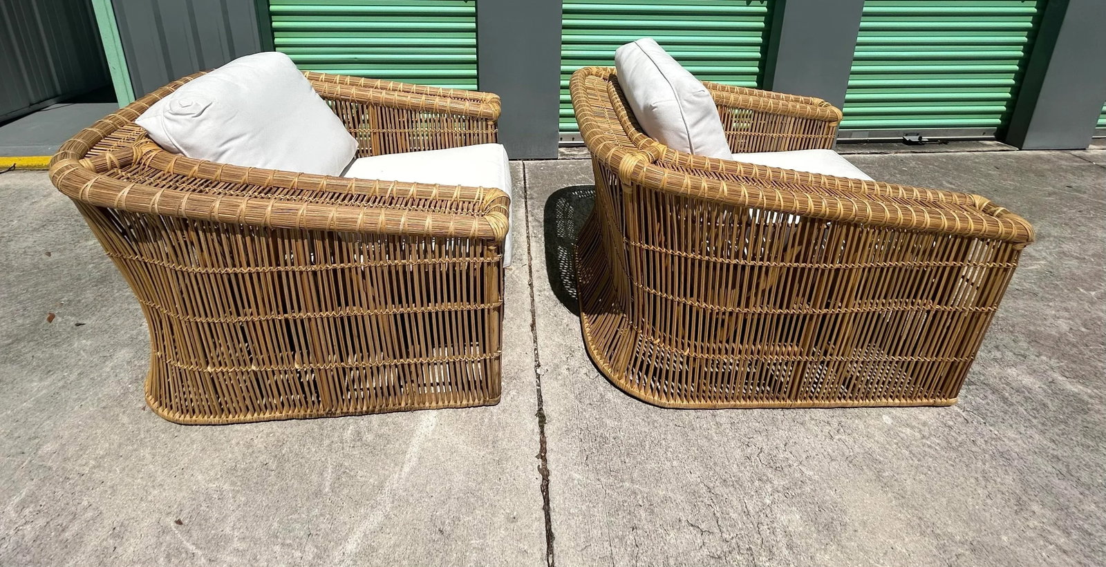 1970s McGuire San Francisco Stick Reed Lounge Chairs - Set of 2 - 4