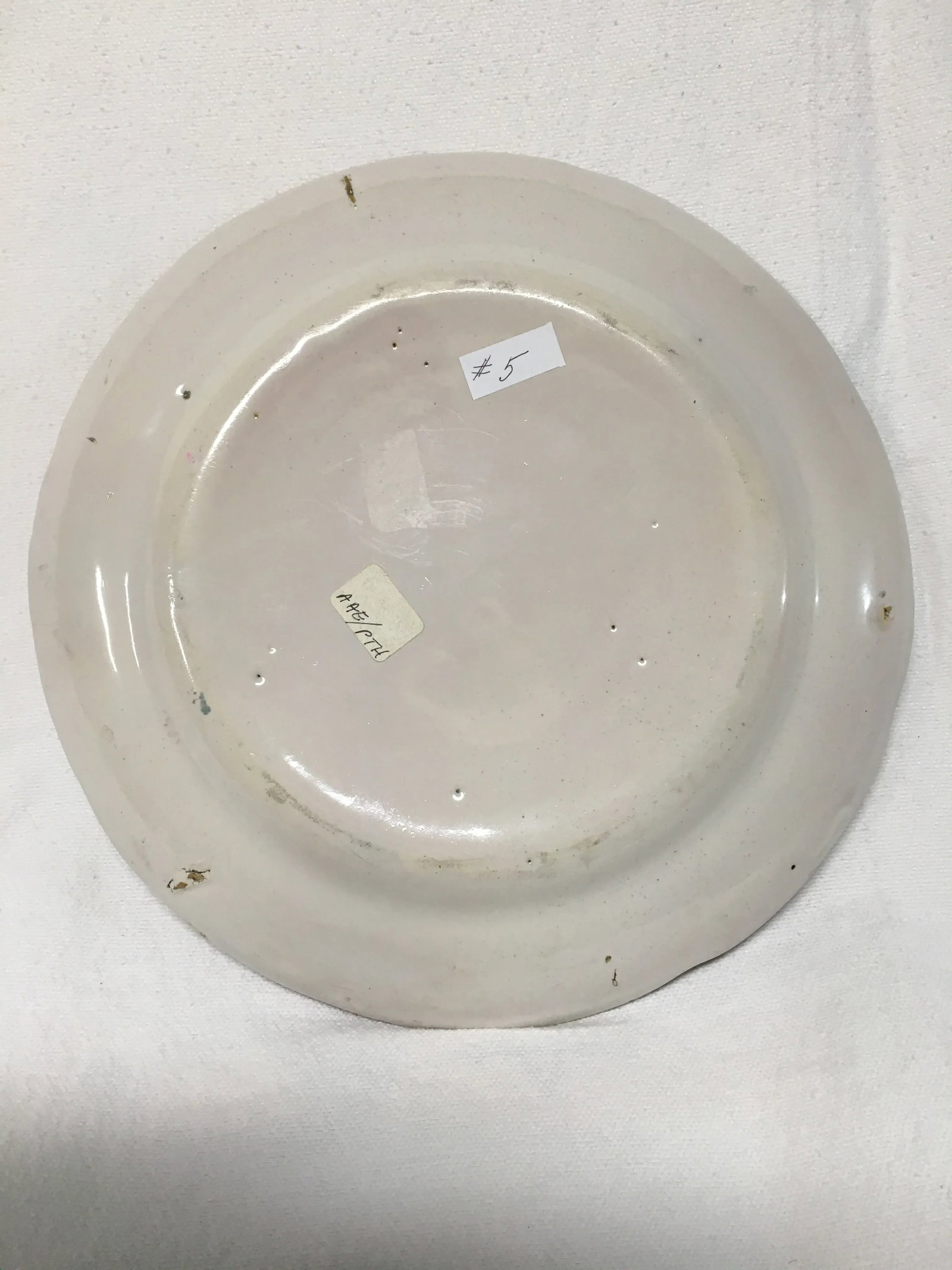 French Hand Painted No. 5 Faience Plate - 2