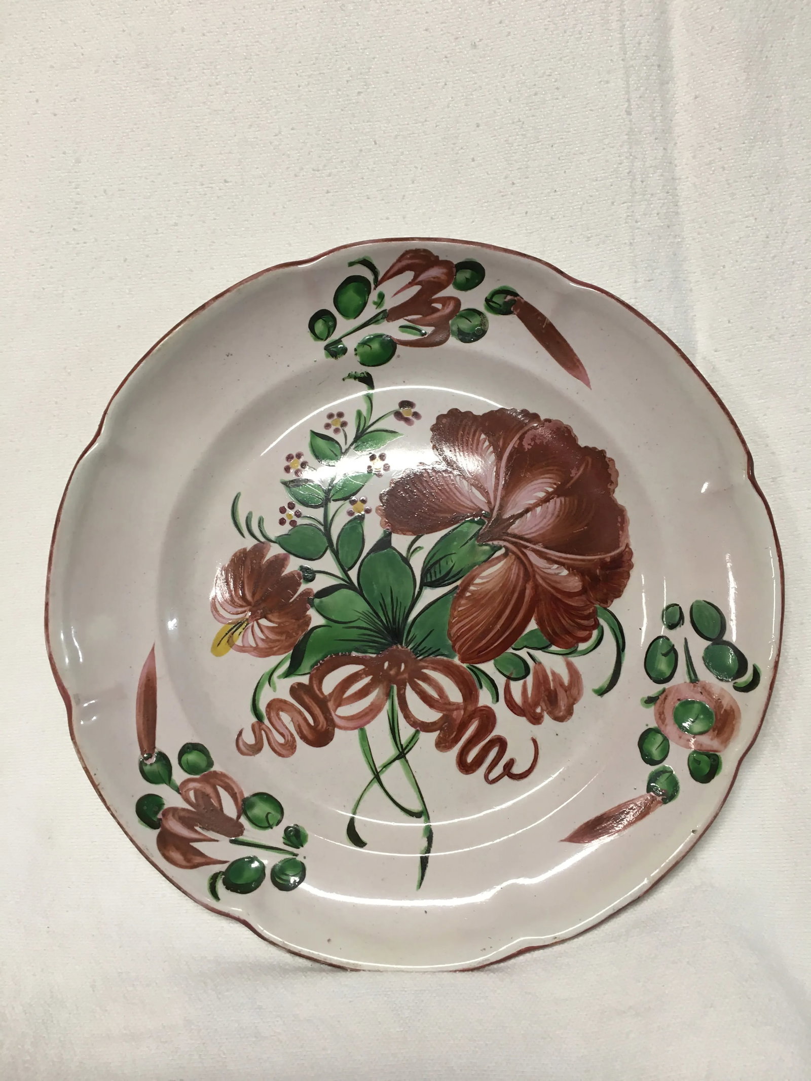 French Hand Painted No. 5 Faience Plate - 3