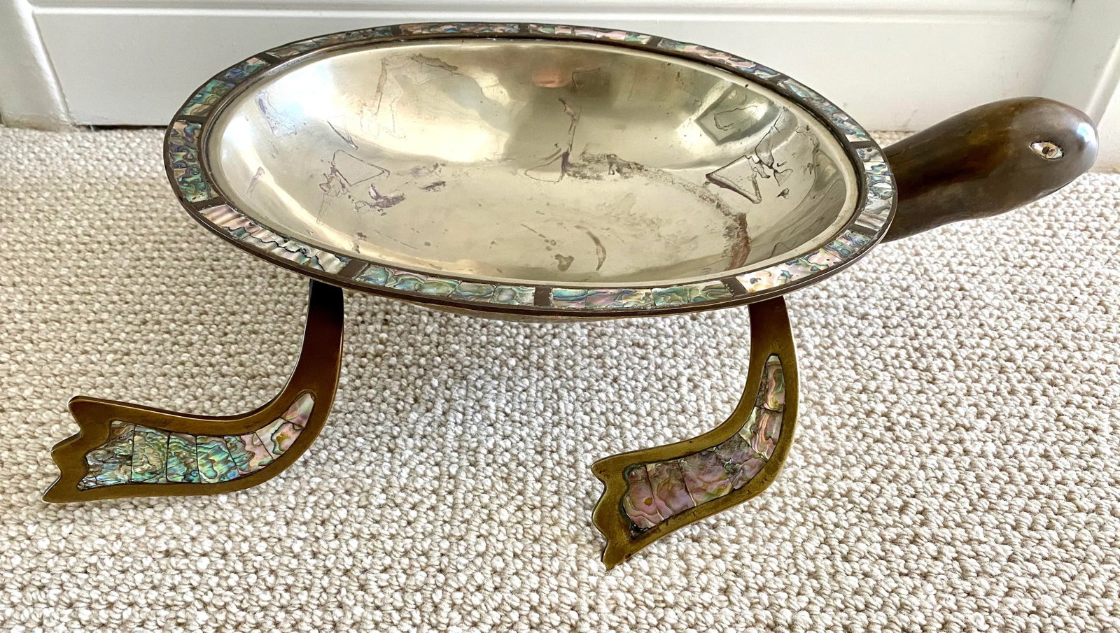Los Castillo Large Mid Century Abalone and Copper Turtle - 13