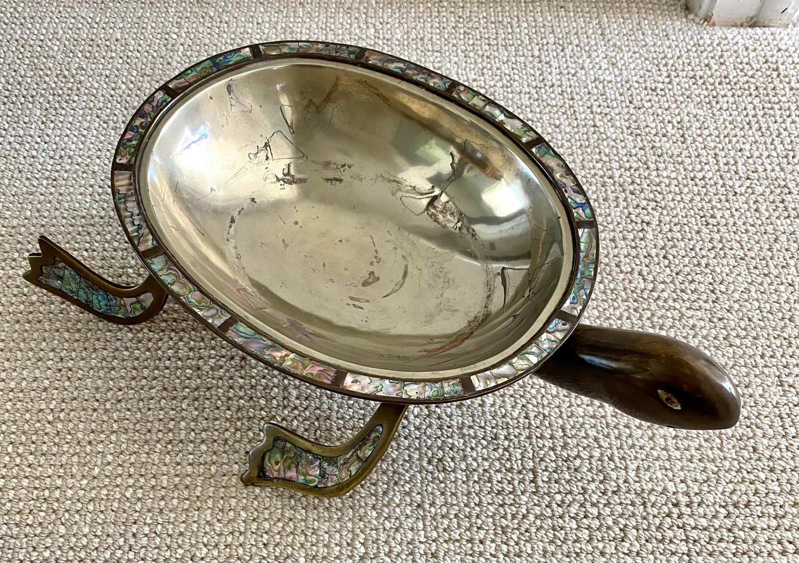 Los Castillo Large Mid Century Abalone and Copper Turtle - 2