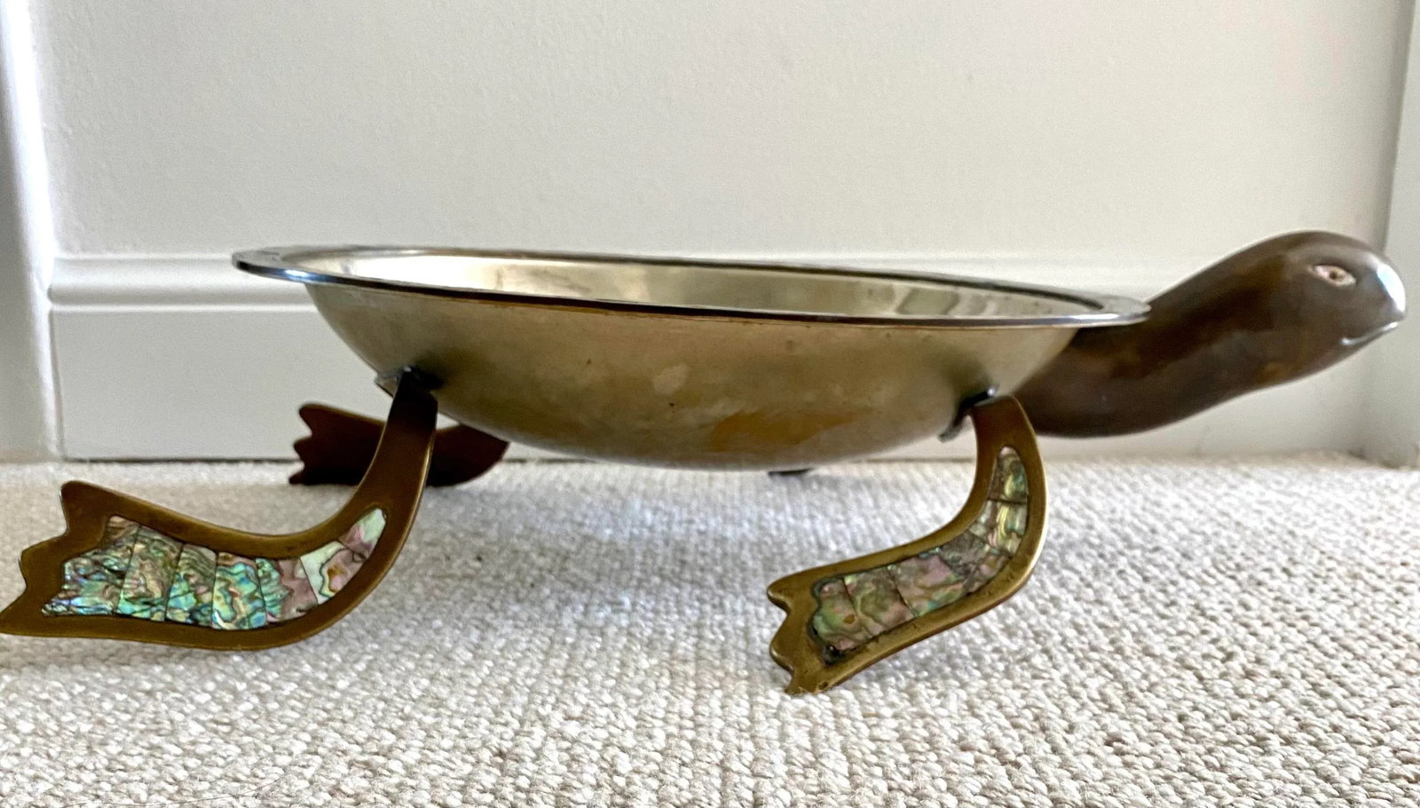 Los Castillo Large Mid Century Abalone and Copper Turtle - 4