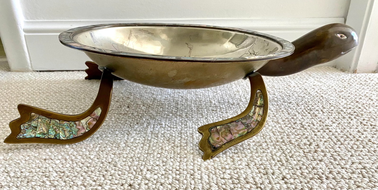 Los Castillo Large Mid Century Abalone and Copper Turtle - 5
