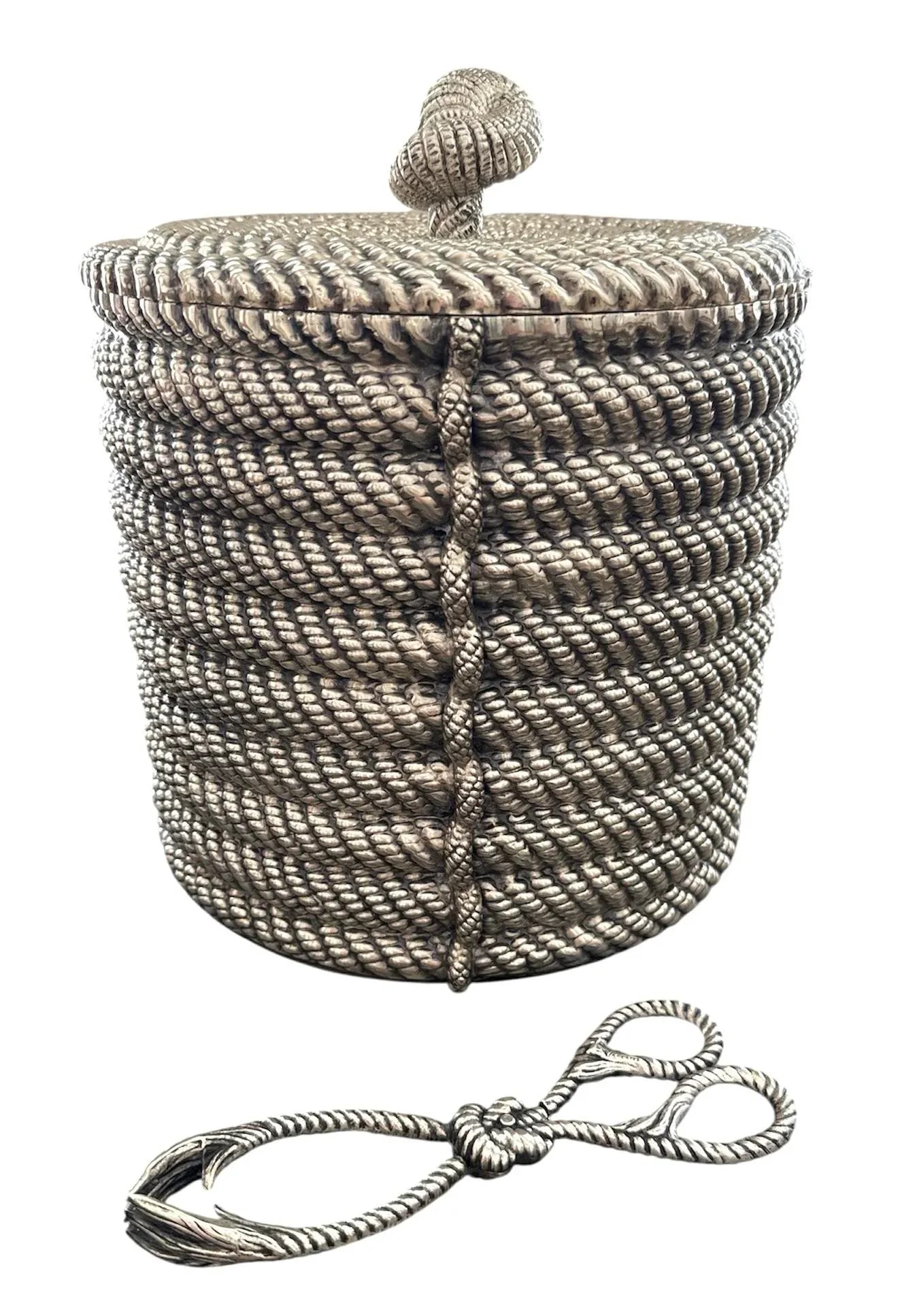 Valenti Coiled Rope Design Ice Bucket W'tongs - 2
