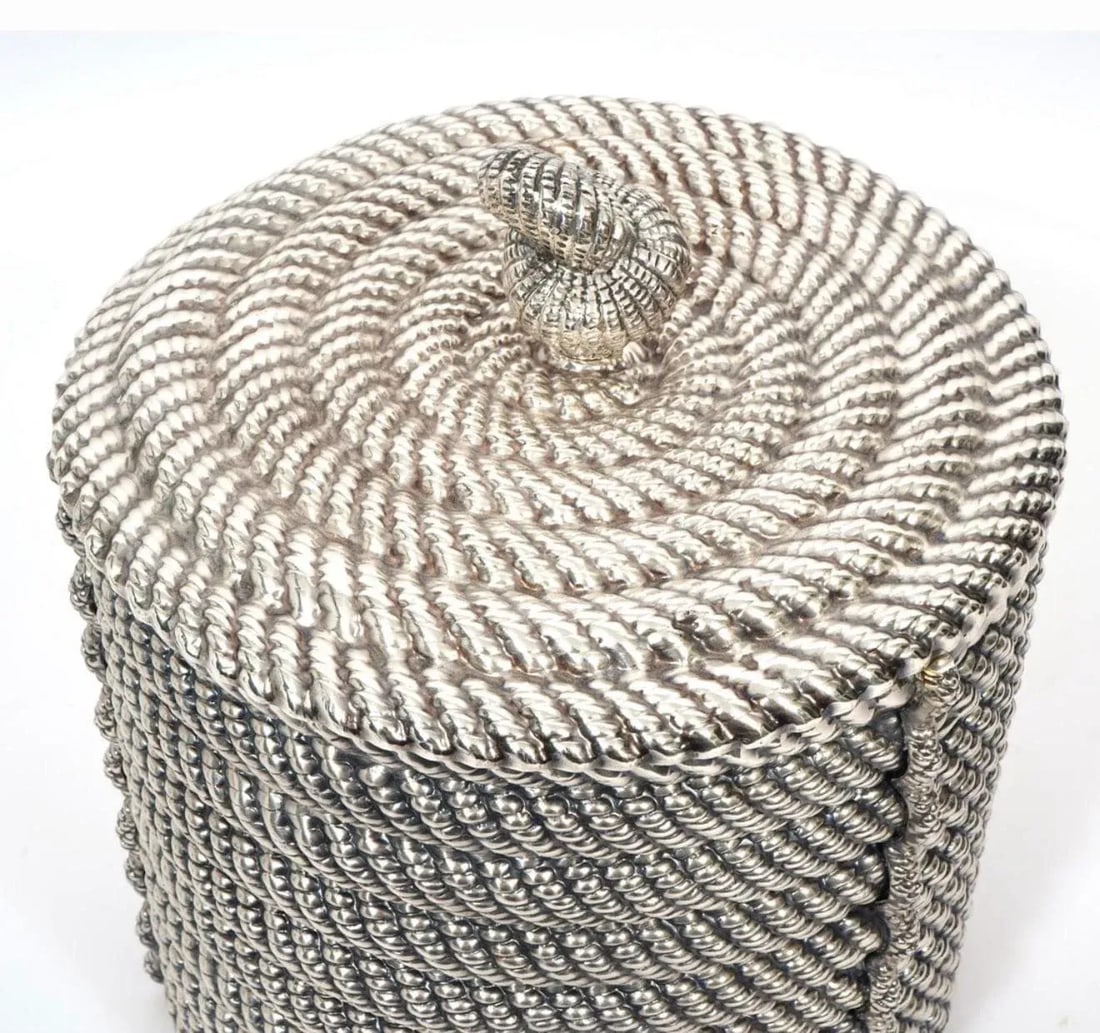 Valenti Coiled Rope Design Ice Bucket W'tongs - 4