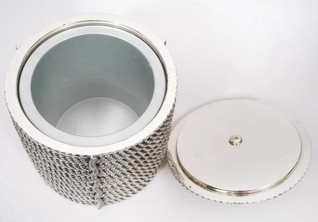 Valenti Coiled Rope Design Ice Bucket W'tongs - 6