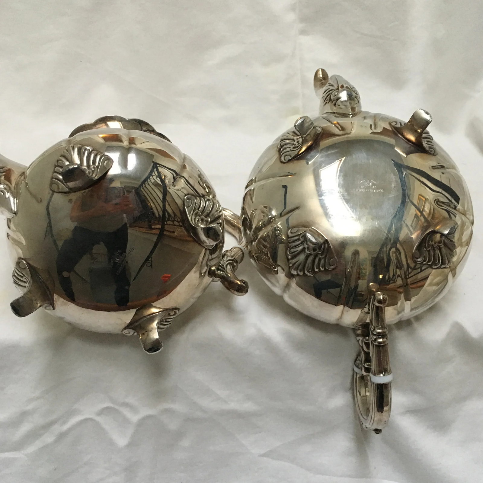 1940s Silver Plate Coffee and Tea Service by F. B. Rogers - 4 Piece Set - 11