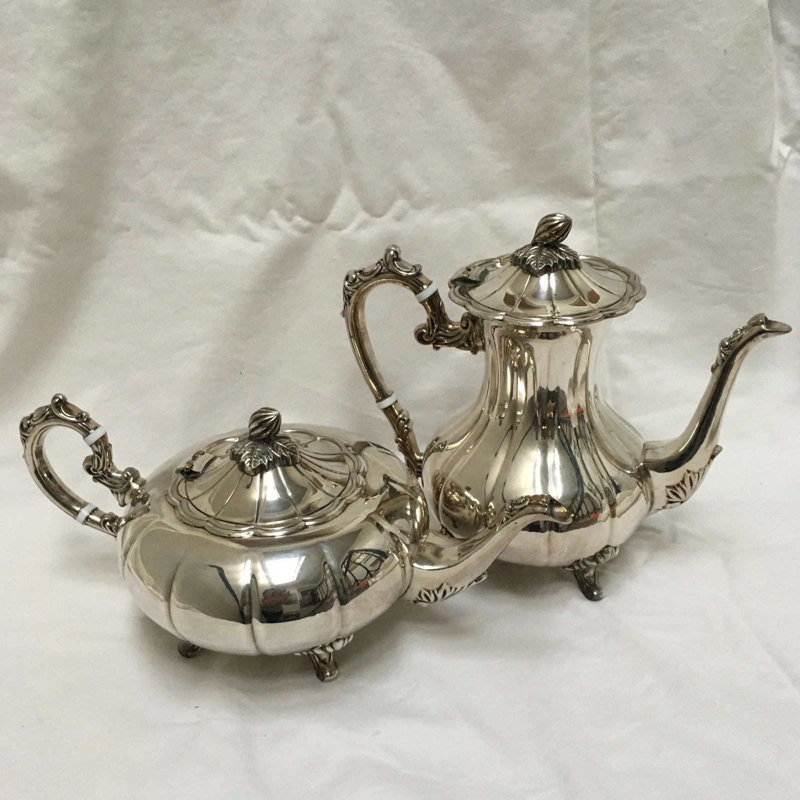 1940s Silver Plate Coffee and Tea Service by F. B. Rogers - 4 Piece Set - 4