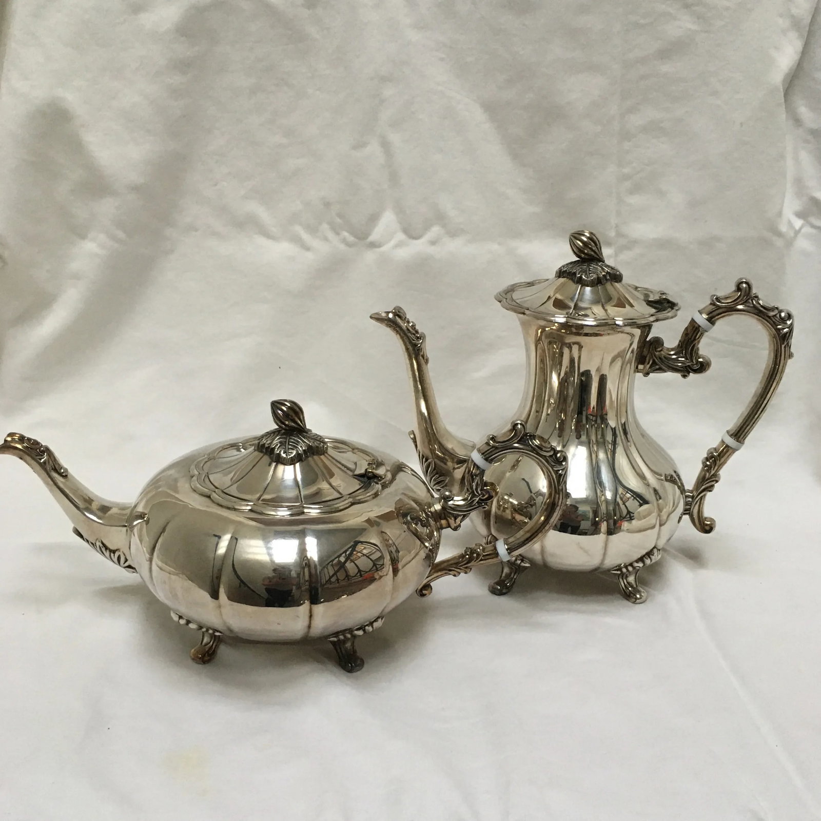 1940s Silver Plate Coffee and Tea Service by F. B. Rogers - 4 Piece Set - 5