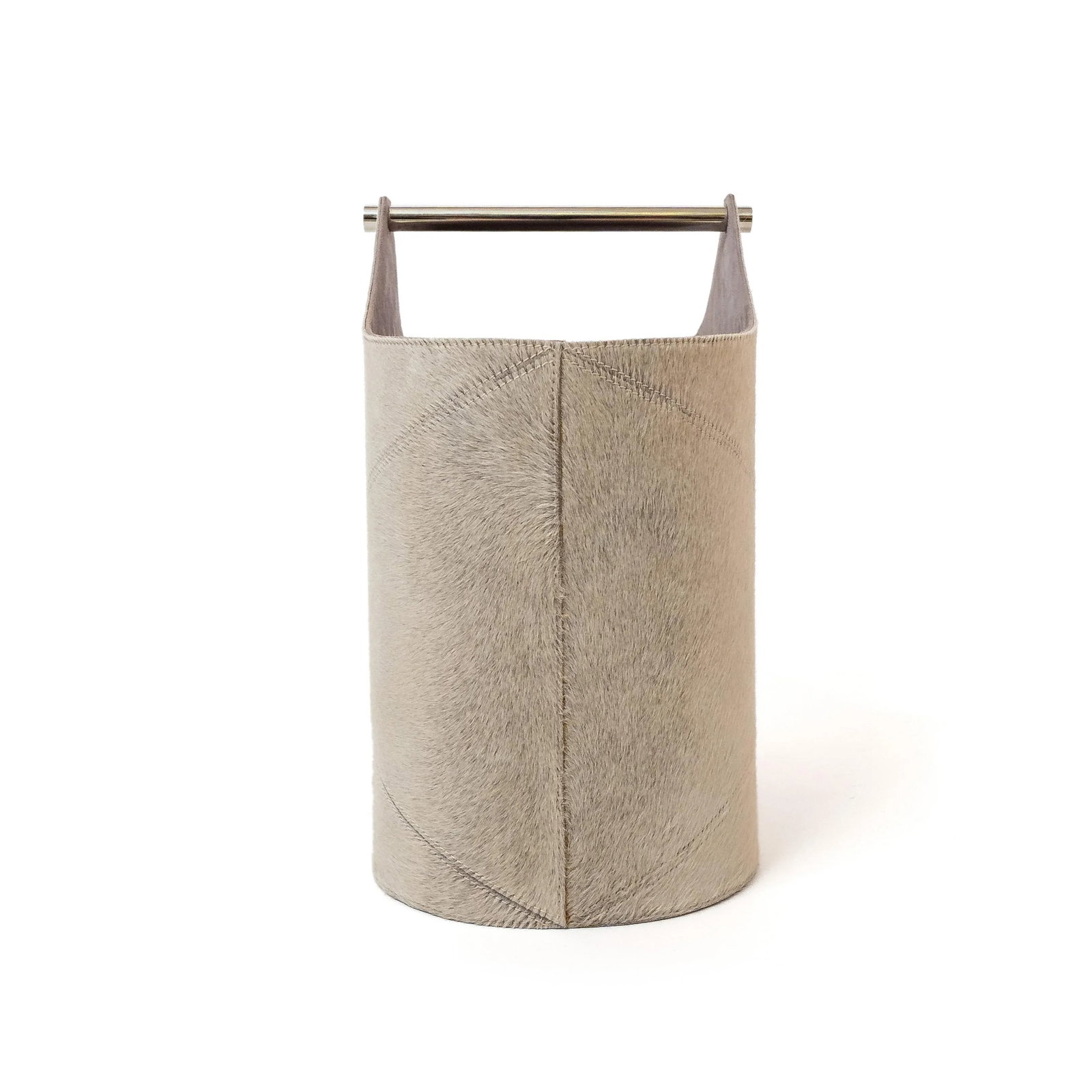 1970s Hair-on-Hide Basket - Gray - 3
