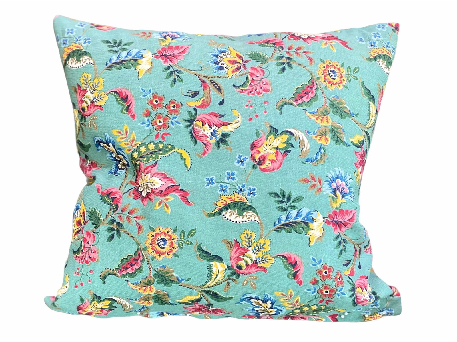 Vintage Floral Barkcloth Pillows - a Pair - 2