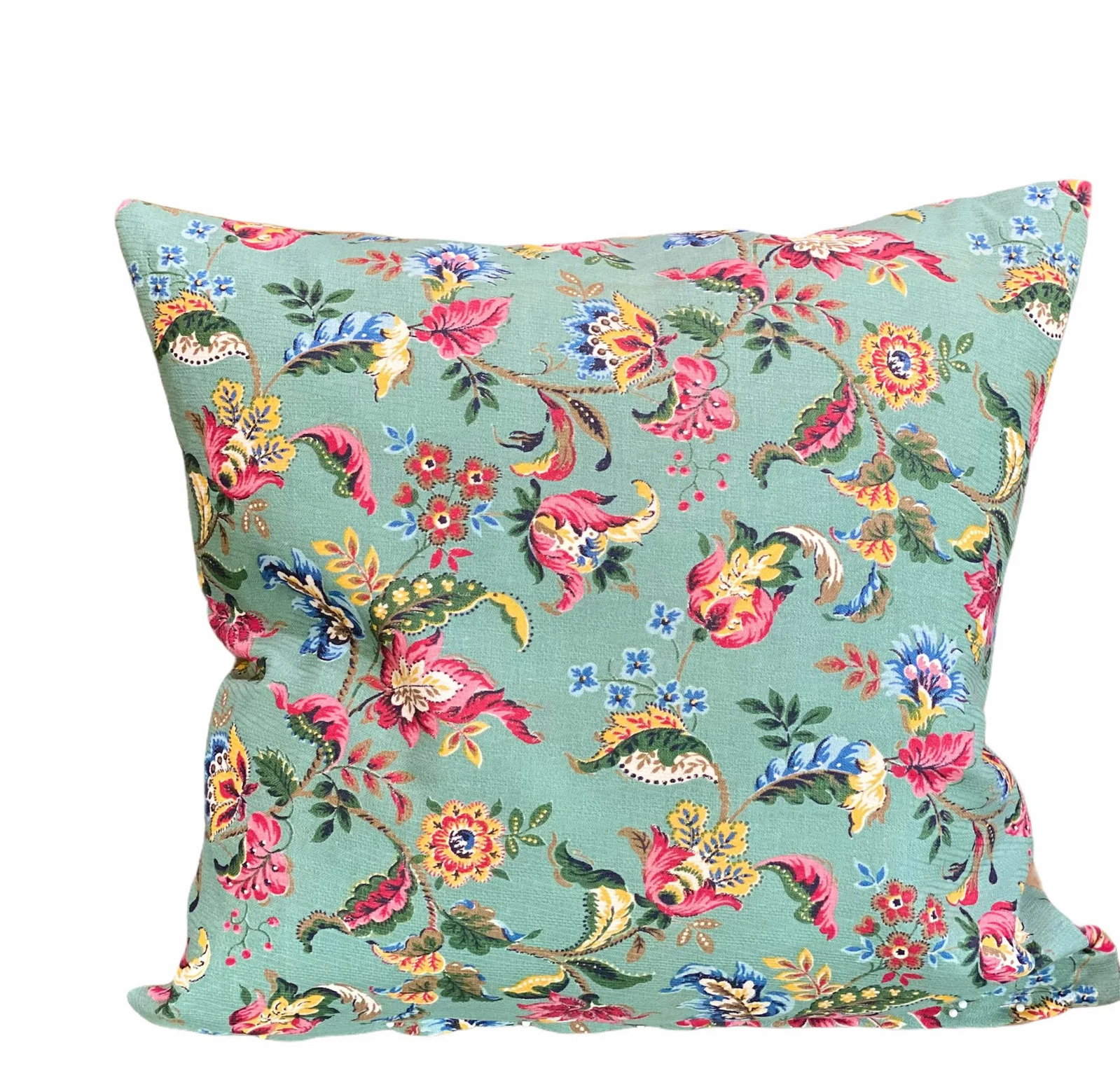 Vintage Floral Barkcloth Pillows - a Pair - 3