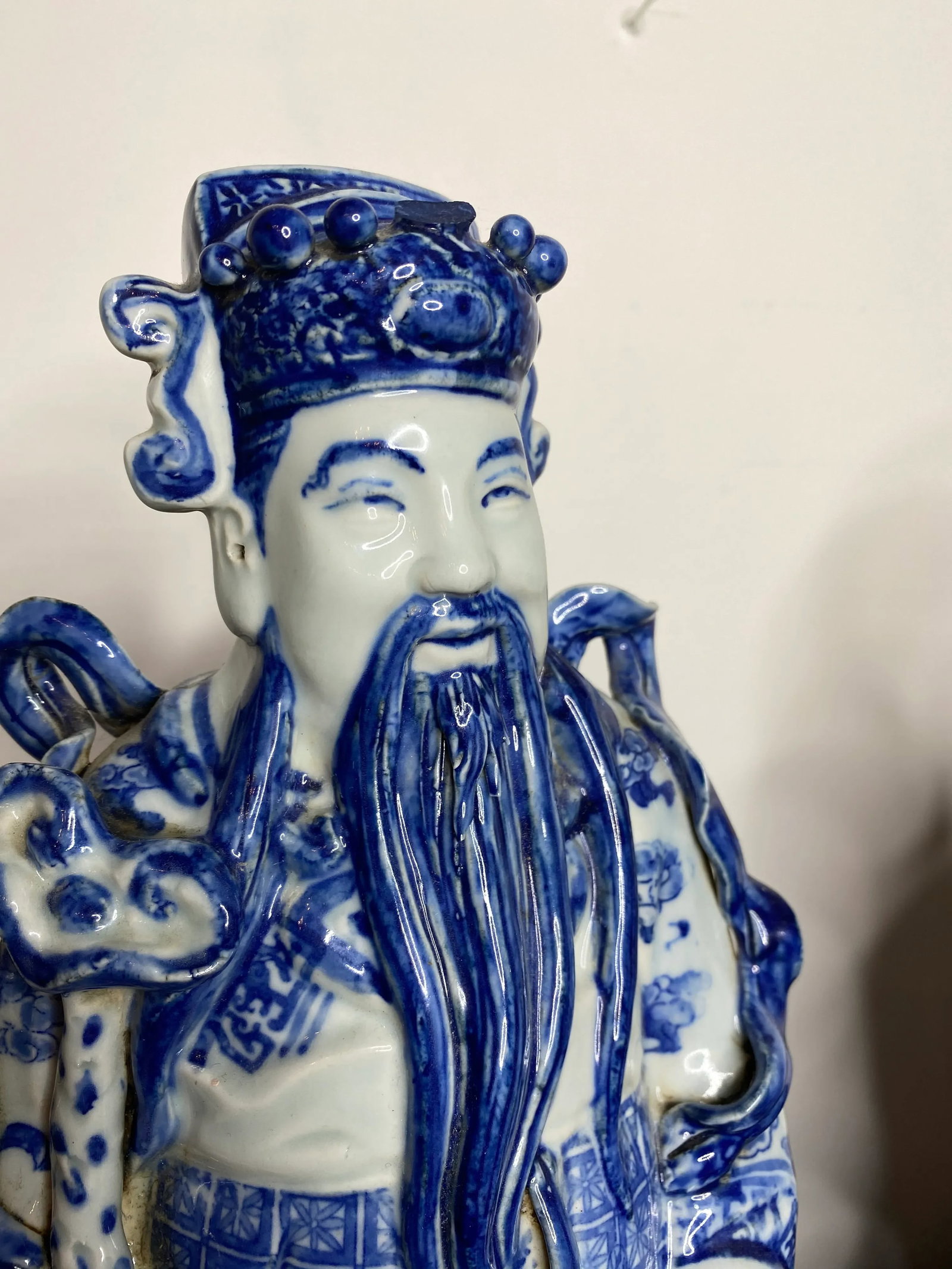 Vintage Chinese Blue & White Figures - Set of 2 - 2