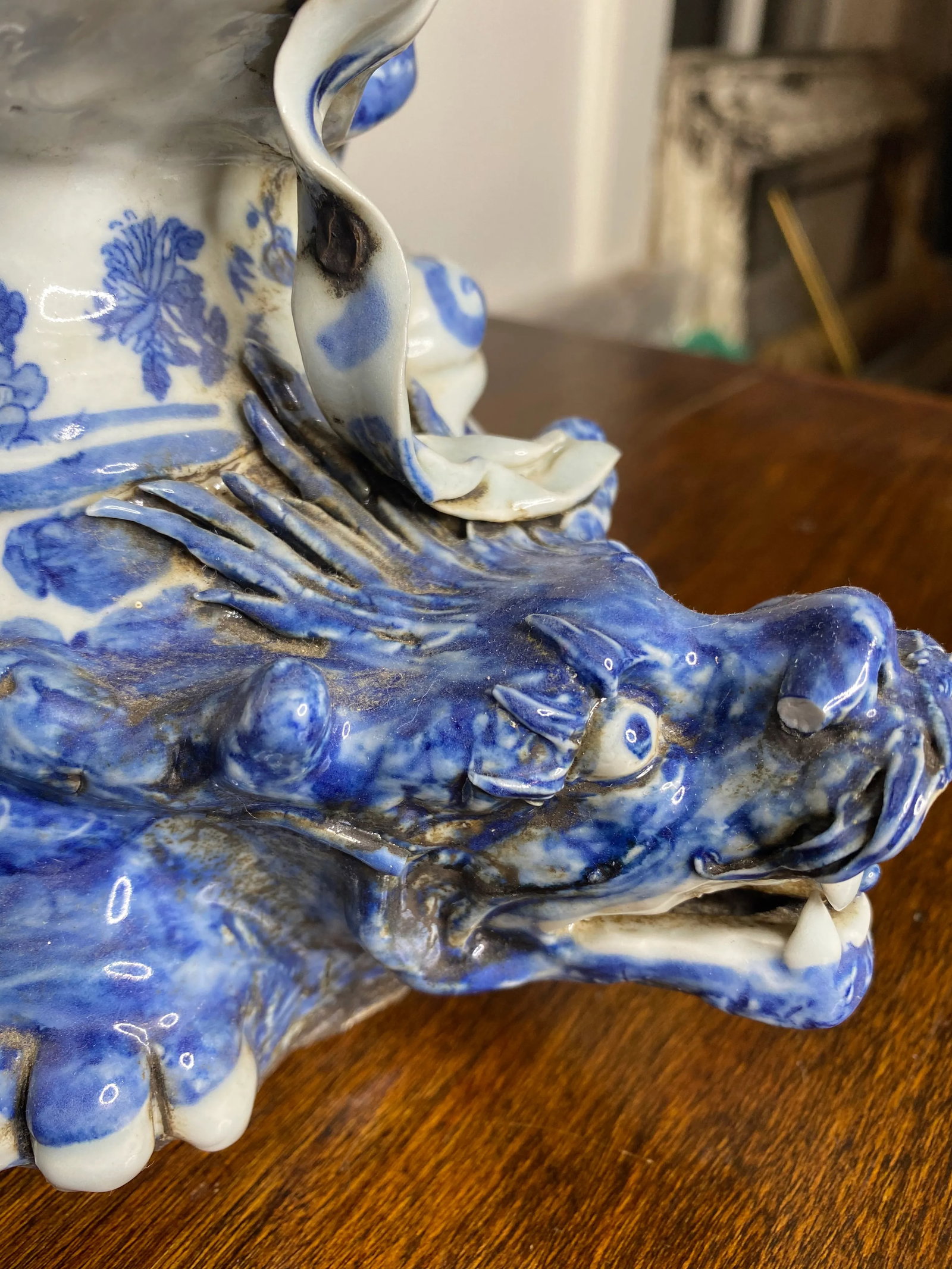 Vintage Chinese Blue & White Figures - Set of 2 - 6