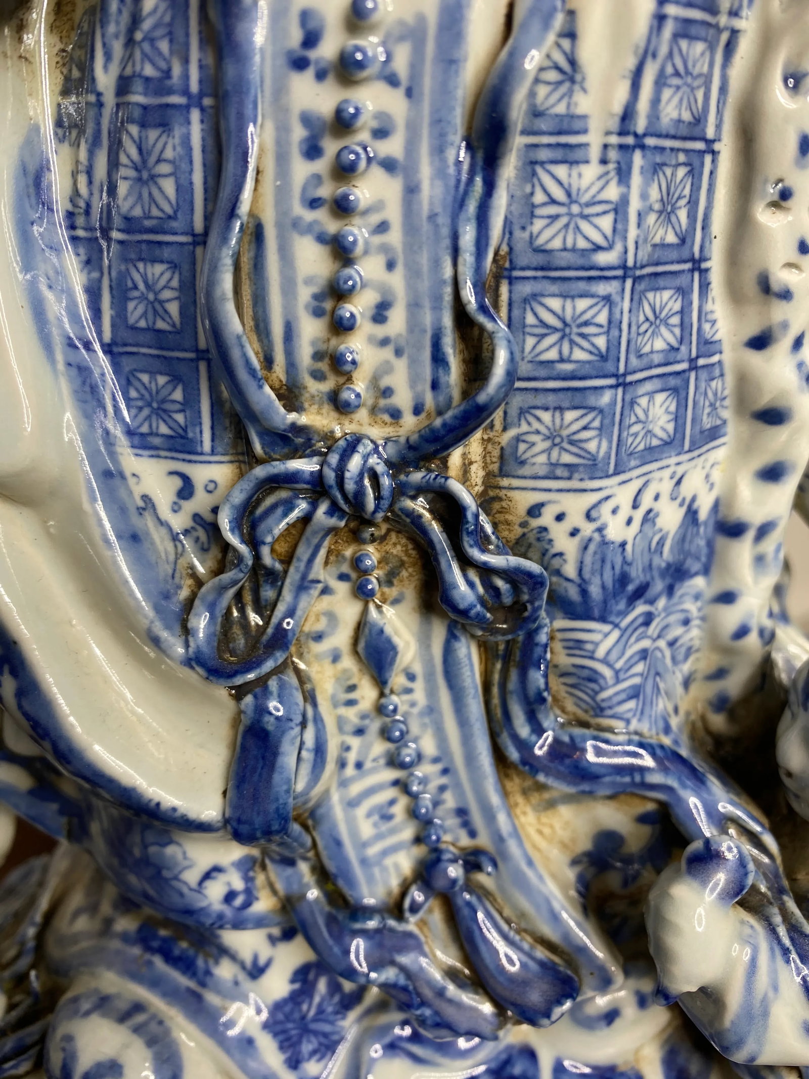 Vintage Chinese Blue & White Figures - Set of 2 - 8