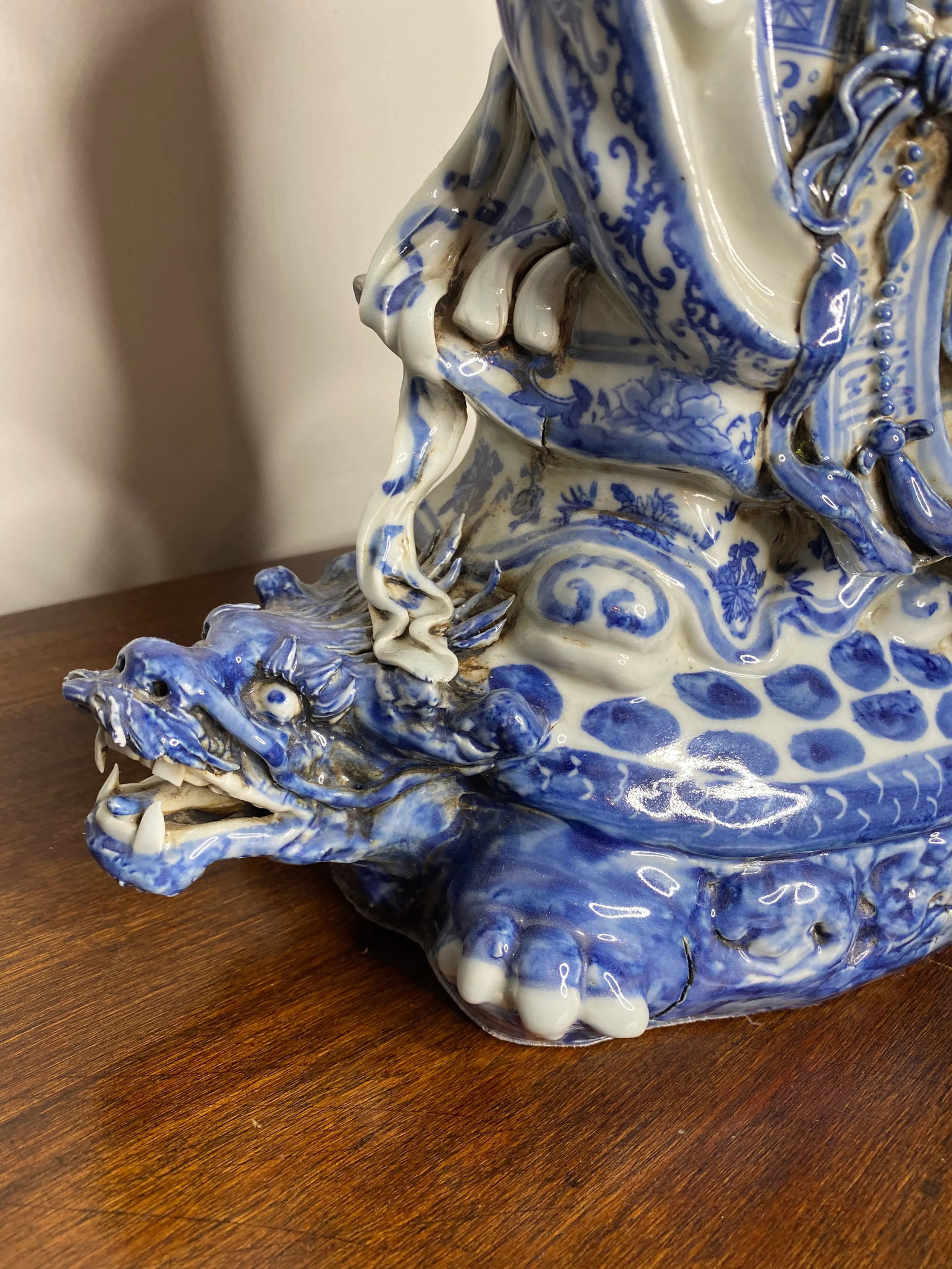 Vintage Chinese Blue & White Figures - Set of 2 - 9