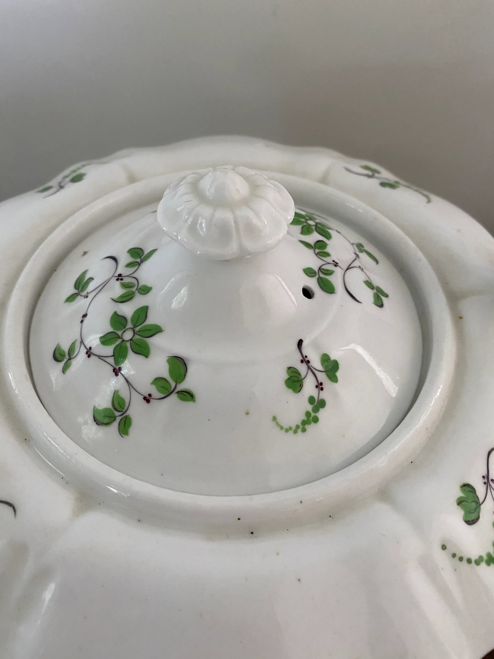 Antique English China Staffordshire Sprig Tea Set - 3 Piece Set - 5