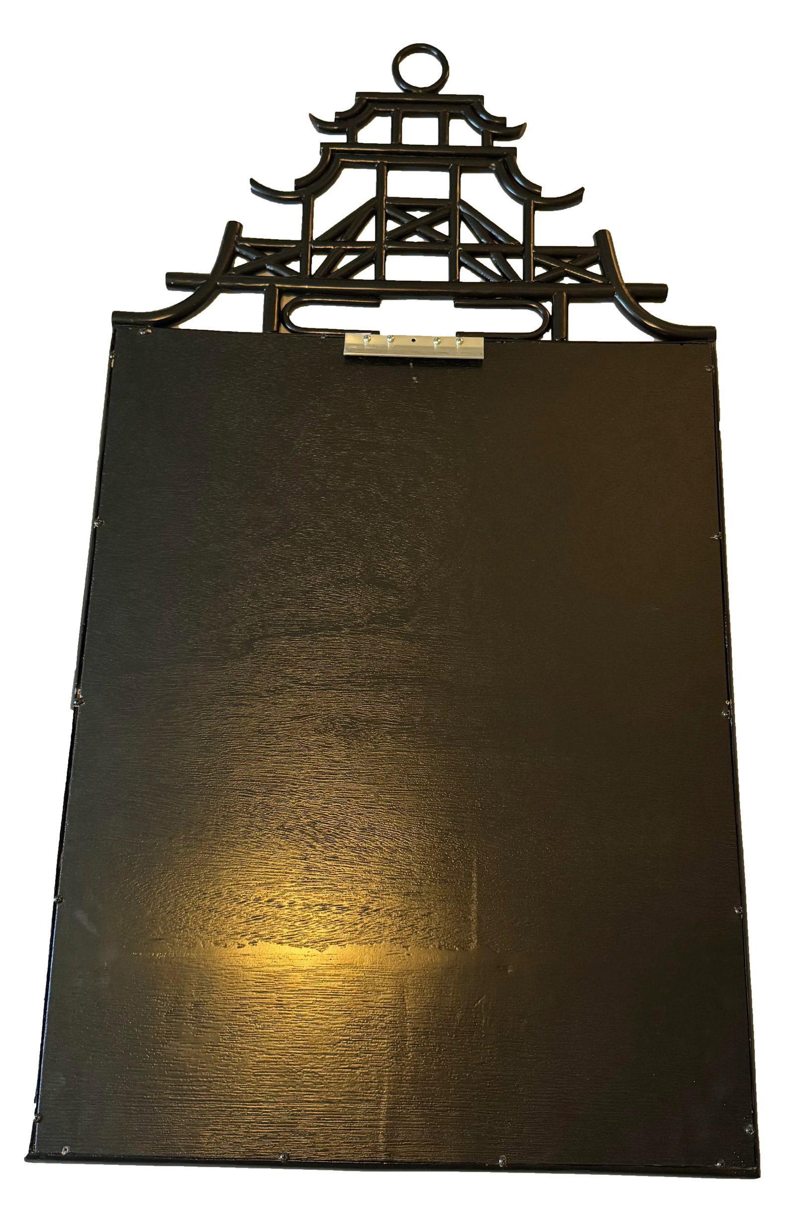 Early 21st Century, Chinoiserie-Style Black Lacquered Pagoda Wall Mirrors - A Pair - 7