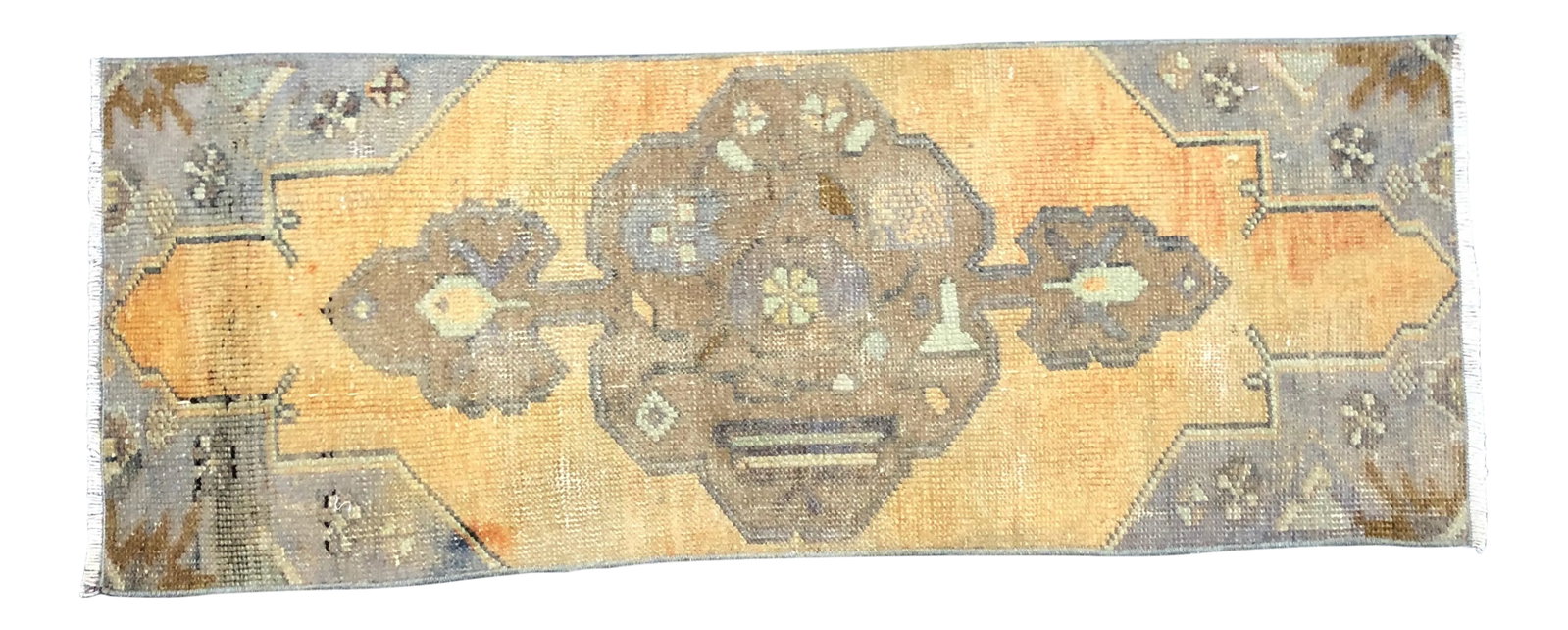 Vintage Distressed Turkish Handmade Orange and Brown Small Rug: Handmade wool and cotton rug in Turkish Anatolia Carpet, Vintage Oushak Rug, Turkish Vintage Anatolian Rug, Handmade wool Rug. One Of Kind Vintage Rug with perfect design and colors. Condition: