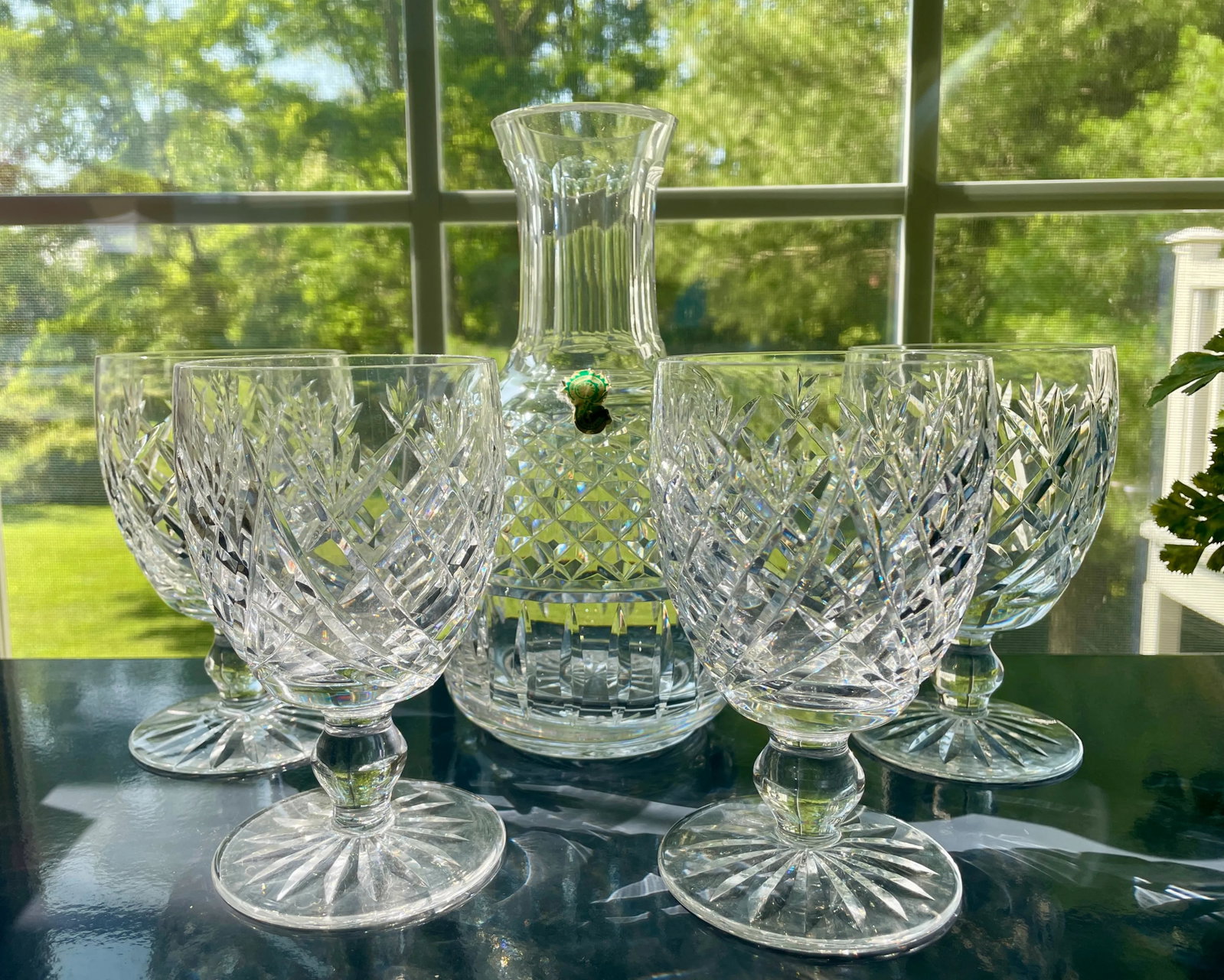 1960s Waterford Crystal 5-Piece Carafe and Goblet Set - 2