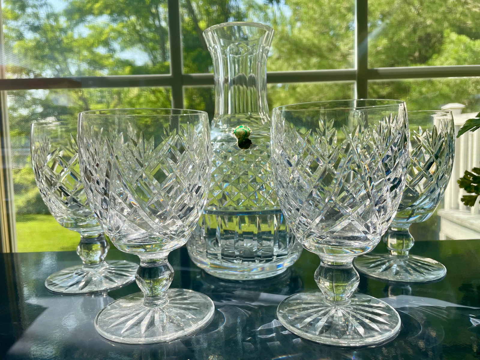 1960s Waterford Crystal 5-Piece Carafe and Goblet Set - 4