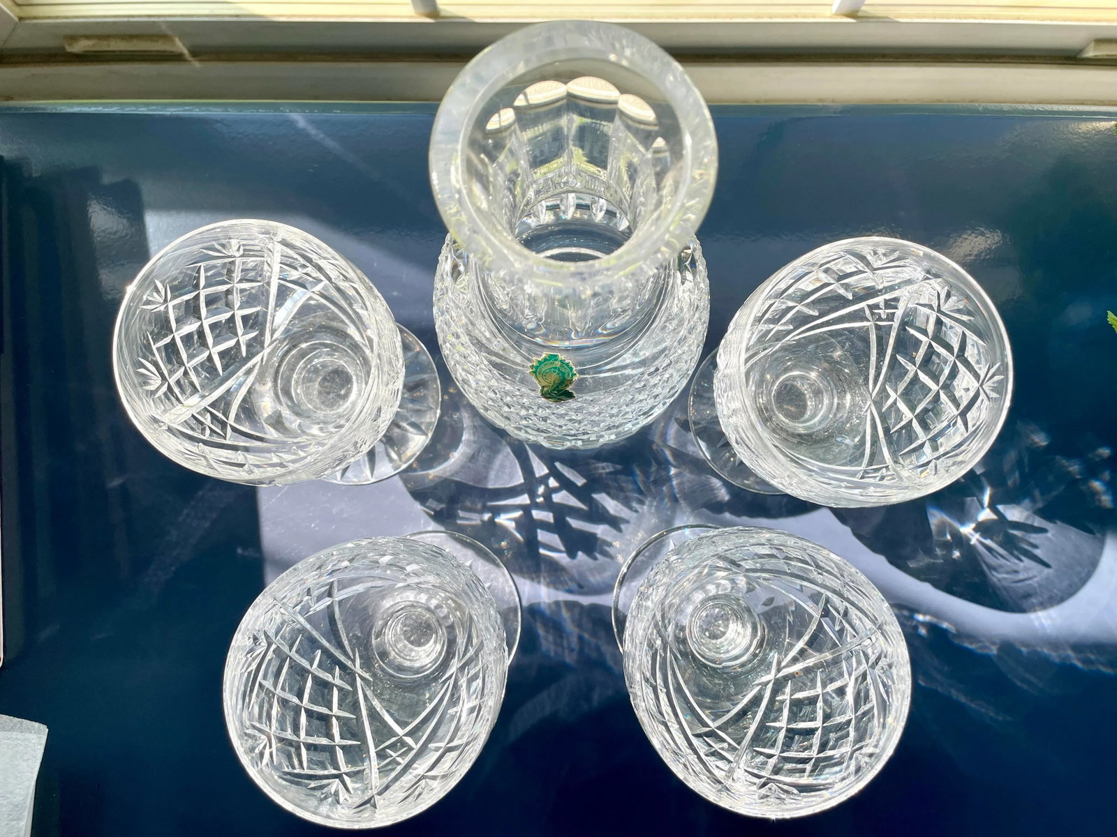 1960s Waterford Crystal 5-Piece Carafe and Goblet Set - 6