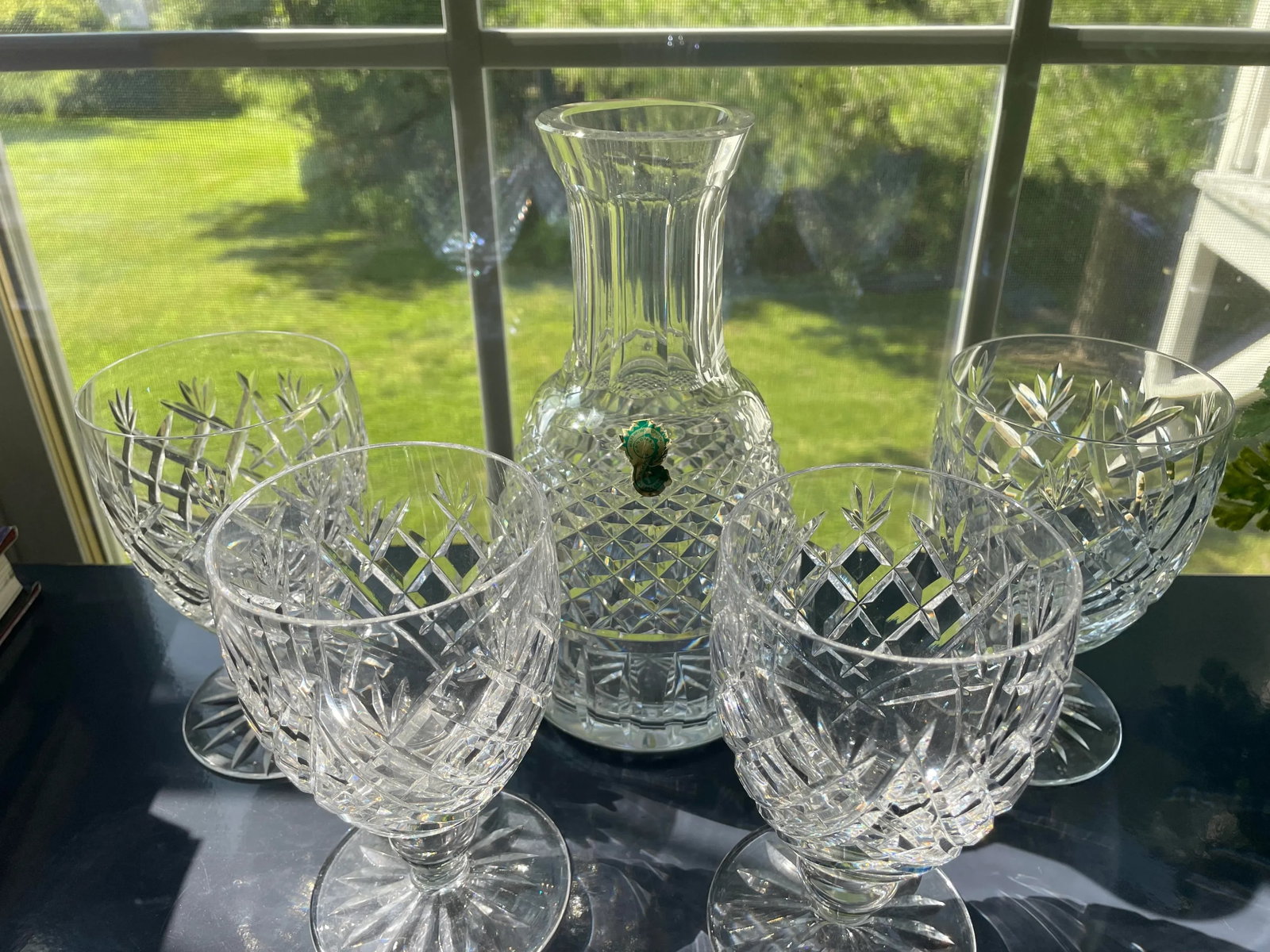 1960s Waterford Crystal 5-Piece Carafe and Goblet Set - 8