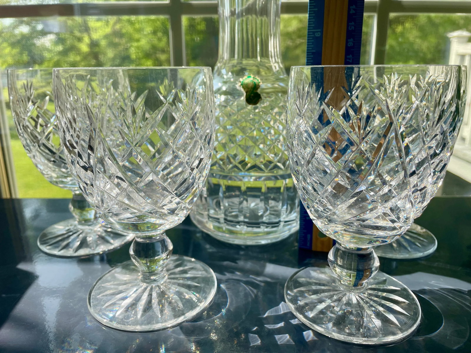 1960s Waterford Crystal 5-Piece Carafe and Goblet Set - 9