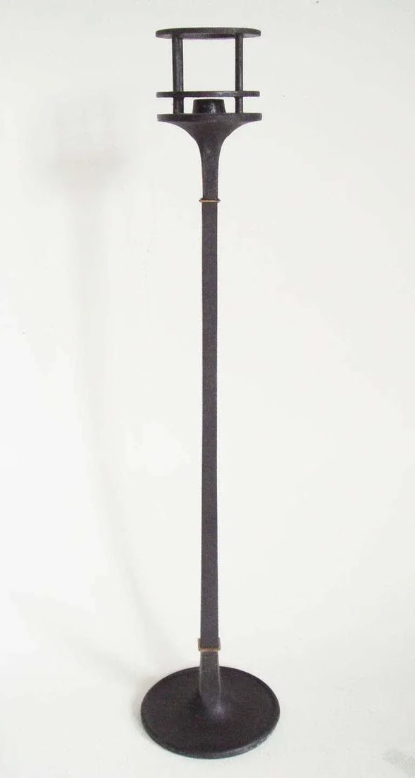 Mid Century Iron and Brass Candlesticks by Jens Quistgaard for Dansk - a Pair - 2
