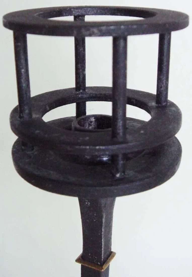 Mid Century Iron and Brass Candlesticks by Jens Quistgaard for Dansk - a Pair - 3