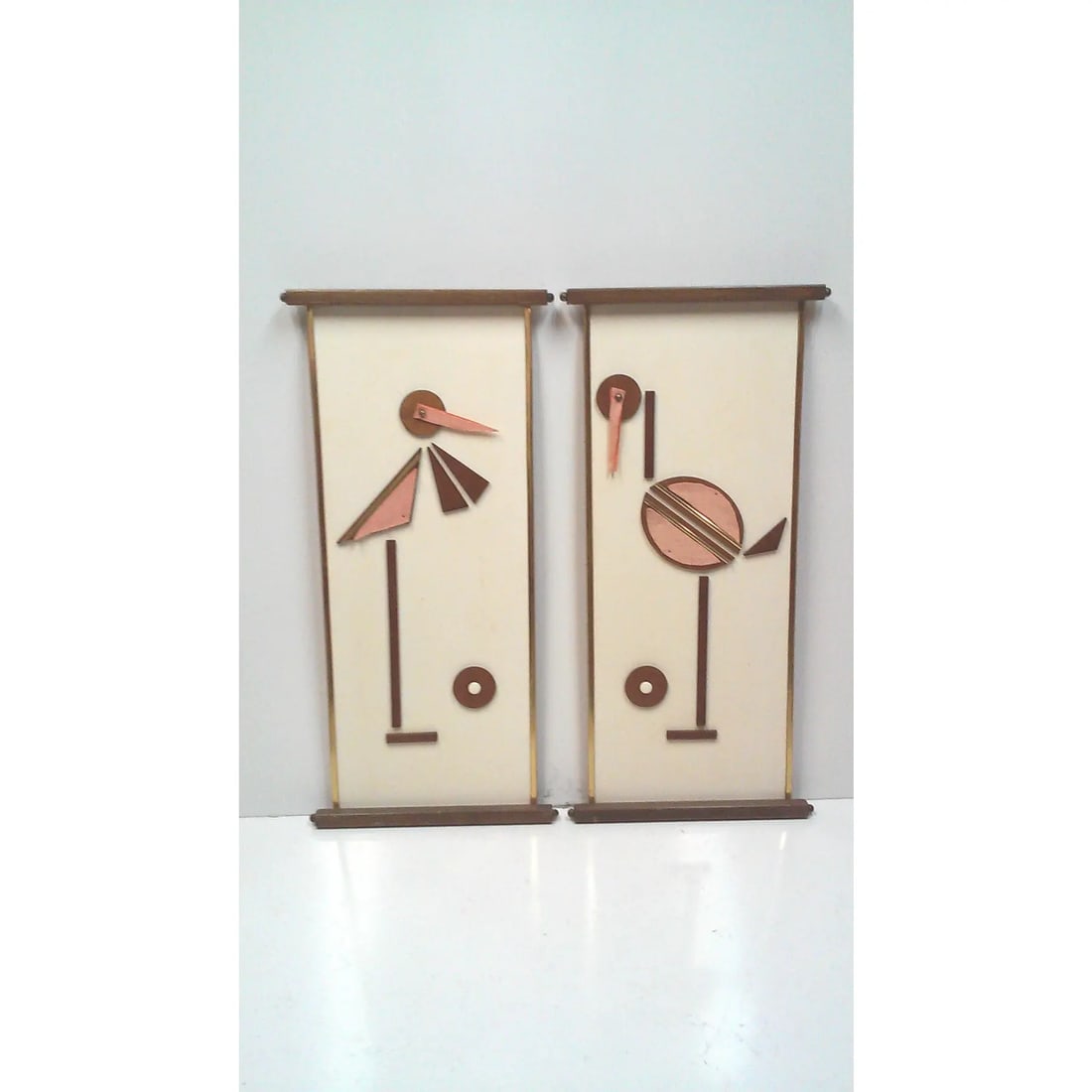Mid-Century Flamingo Storck Ostrich Wall Art-a Pair - 2